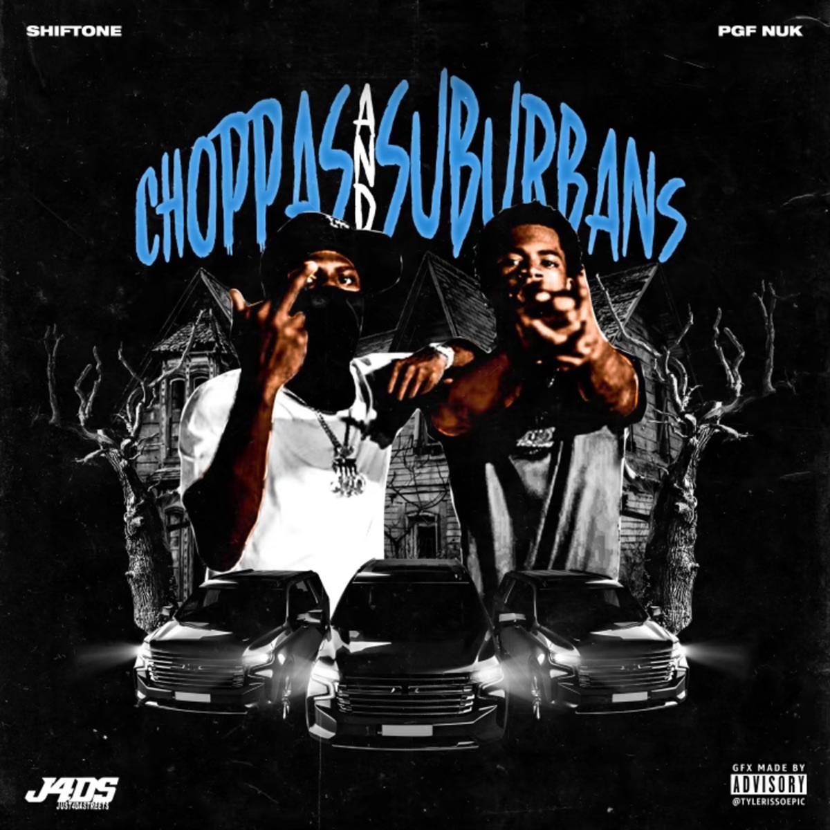 Choppas and Suburbans - Single by Shift One & PGF Nuk album cover
