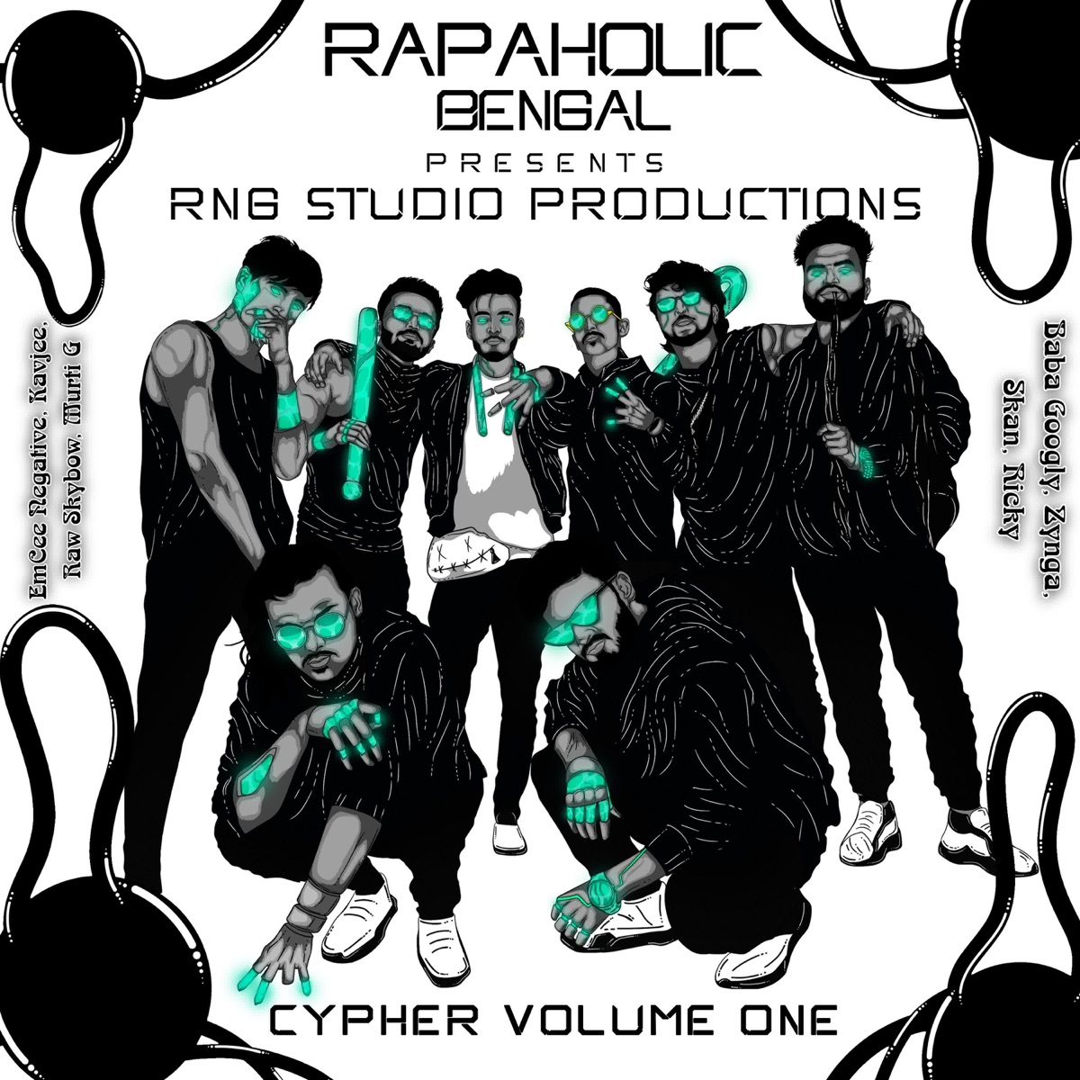 Cypher Vol. 1 - Single by Emcee Negative, Kavjee, Murti G, Baba Googly, Skan, Ricky, Raw Skybow & Zynga album cover