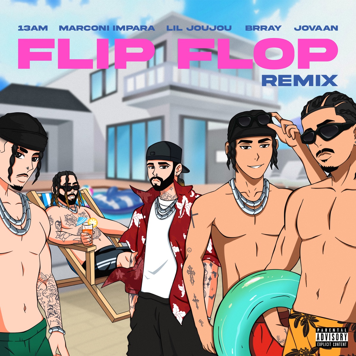 Flip Flop (feat. Jovaan & Marconi Impara) [Remix] - Single by Brray, Lil Joujou & 13AM album cover