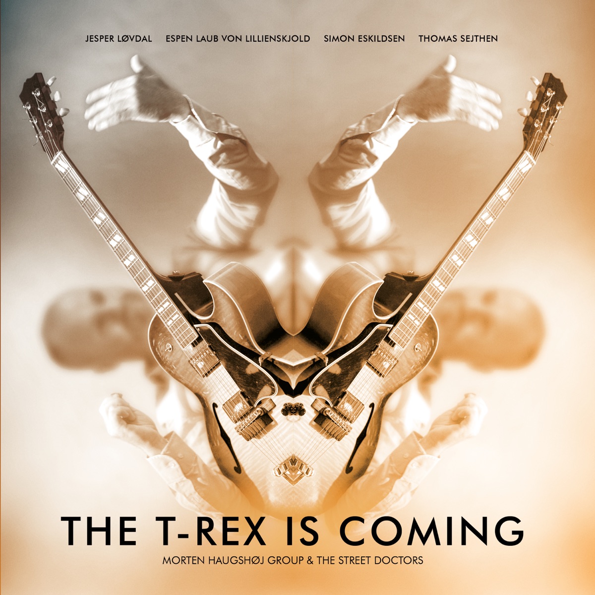 The T-Rex Is Coming (feat. Jesper Løvdal, Espen Laub von Lillienskjold, Simon Gorm Eskildsen & Thomas Sejthen) - Single by Morten Haugshøj Group album cover