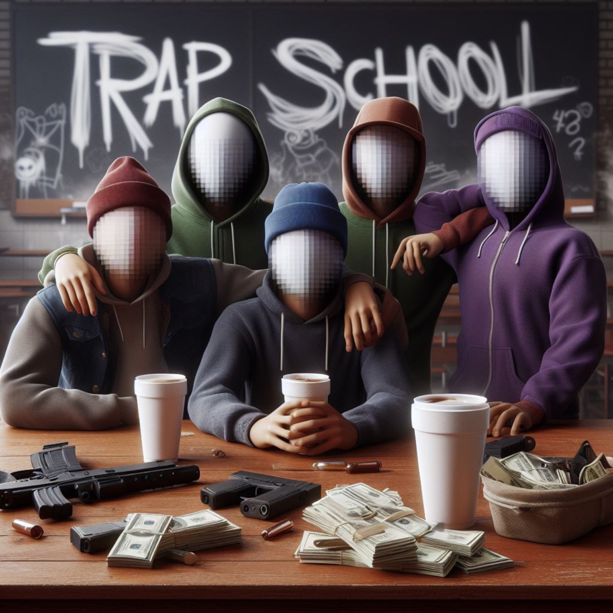 Trap School - Single by skrphzin, PH021, OG Dentin & Luan Duartx album cover