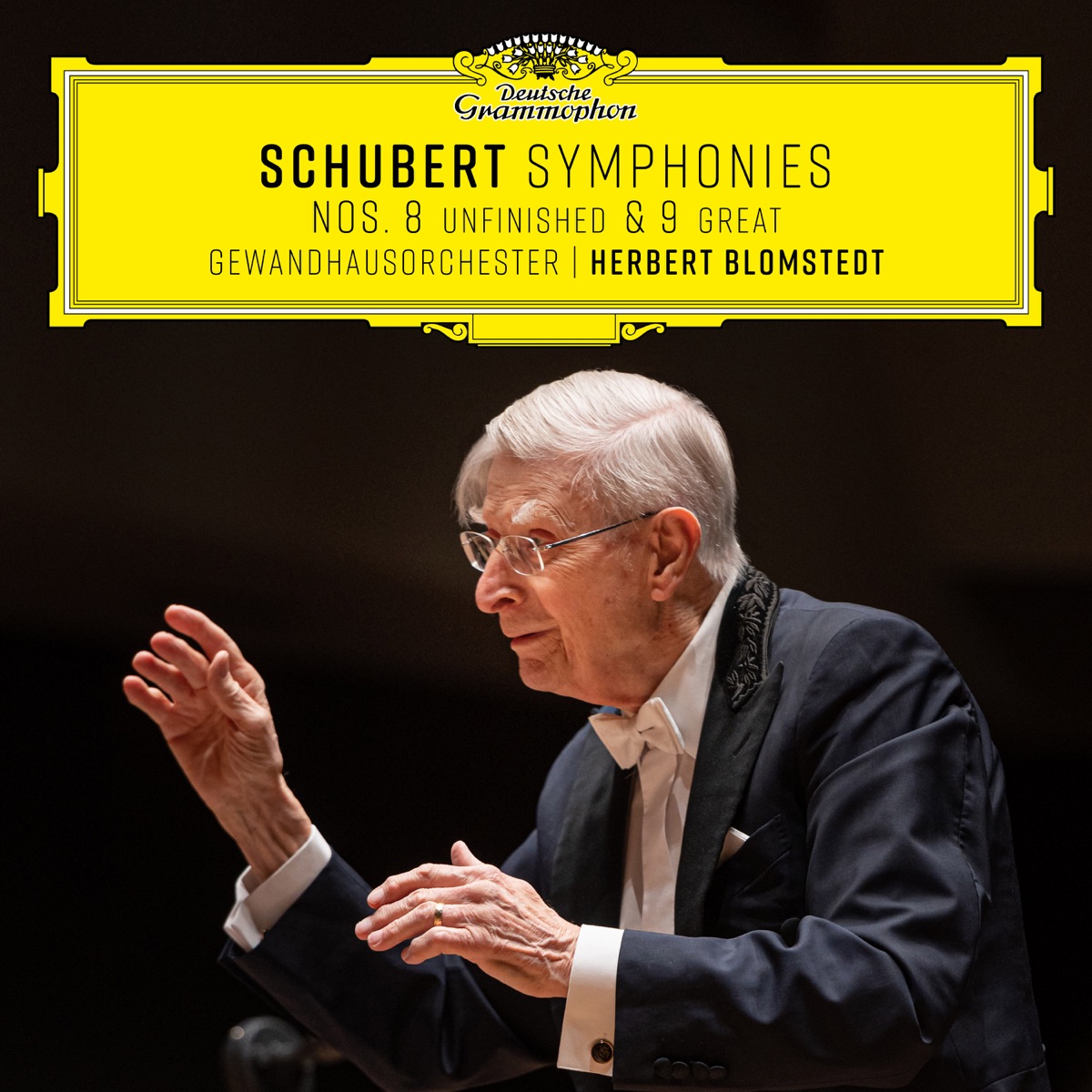 Schubert: Symphonies Nos. 8 "Unfinished" & 9 "The Great" by Gewandhausorchester Leipzig & Herbert Blomstedt album cover