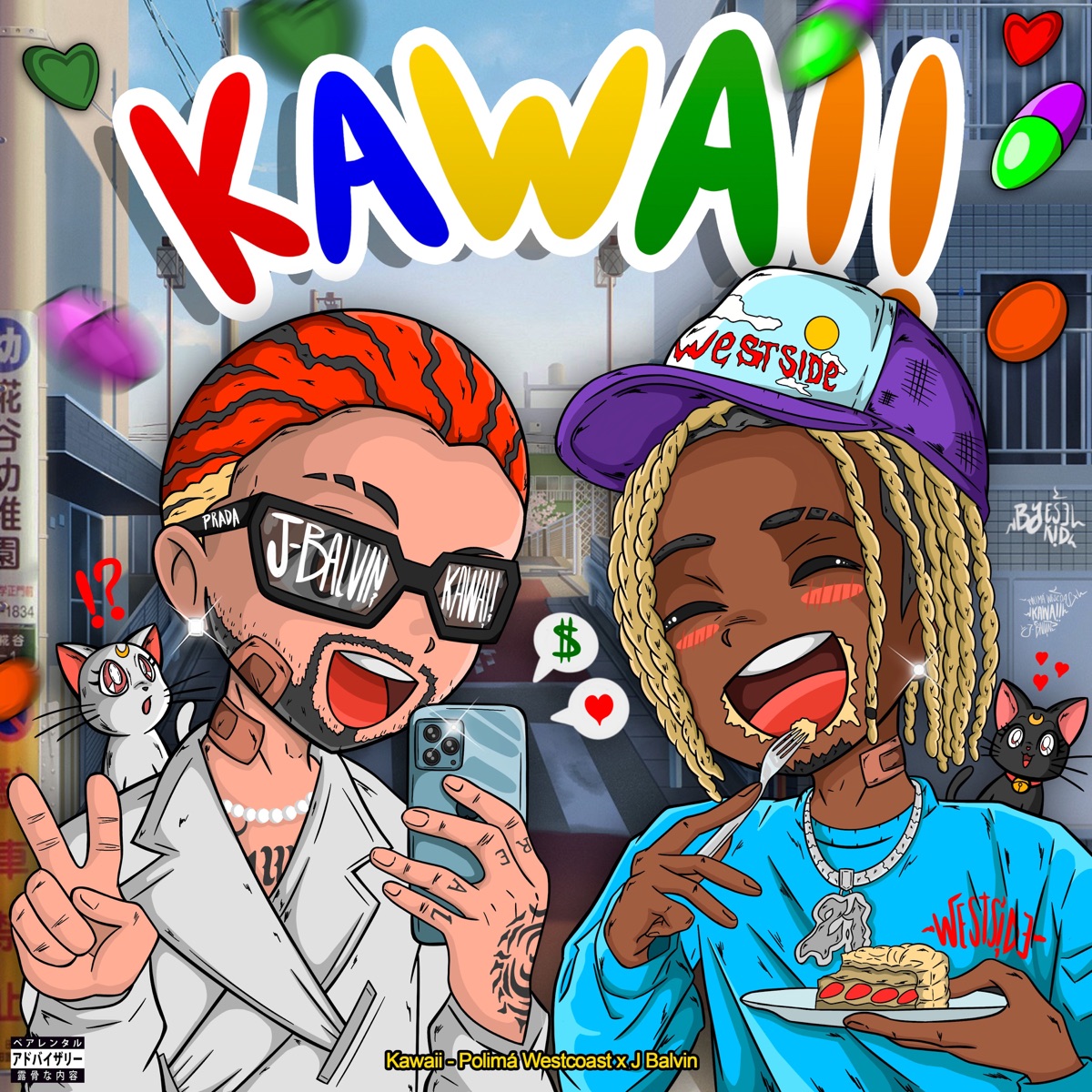 KAWAII - Single by Polimá Westcoast & J Balvin album cover