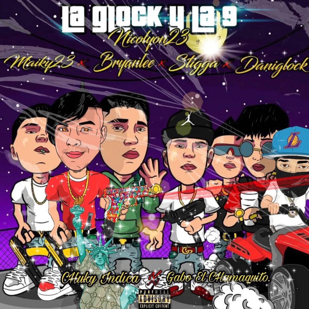 La Glock y La 9 (feat. Chuky Indica, Gabo El Chamaquito, Maiky, Brayan Lee, Daniglock & Stigga) - Single by Nicolyon23 album cover