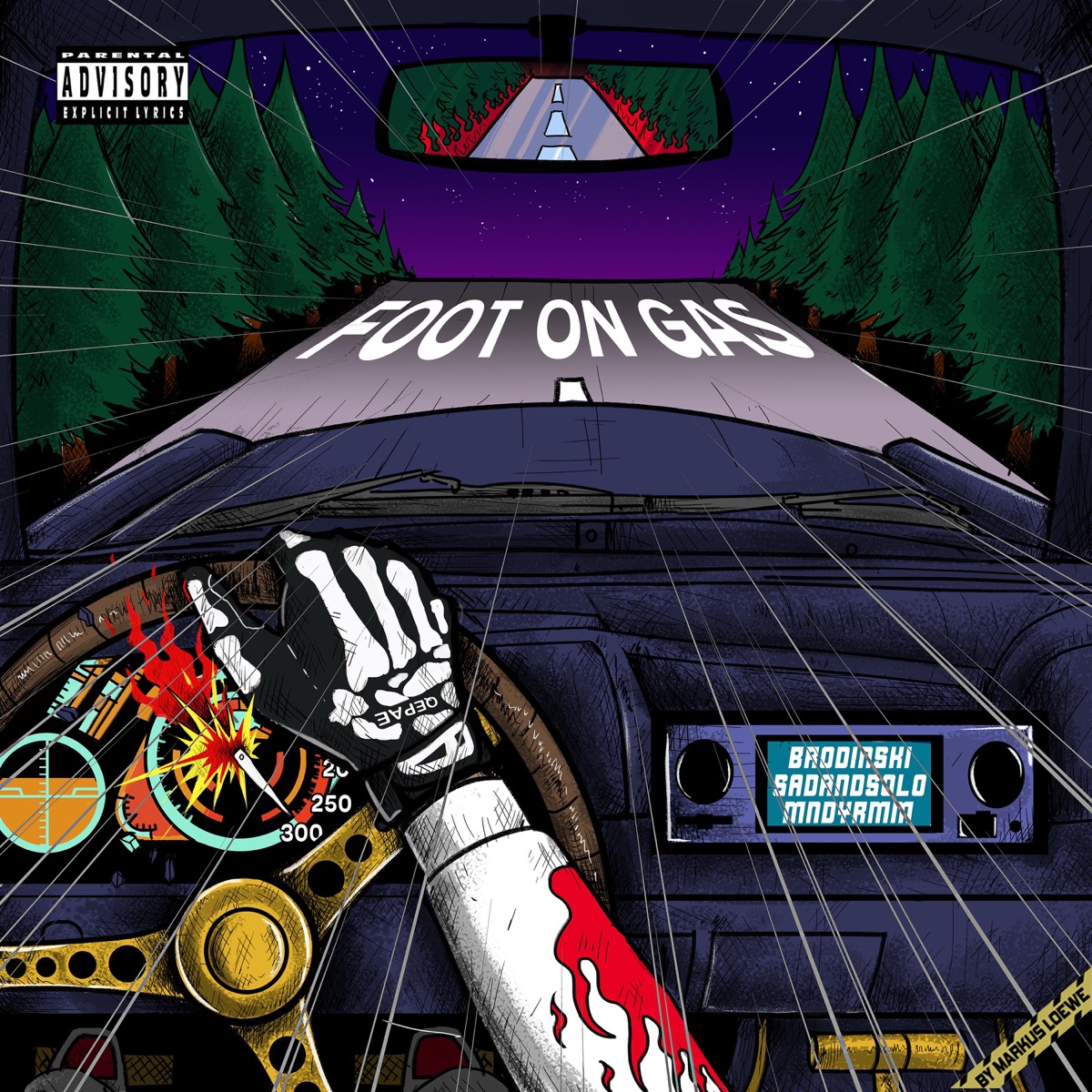 FOOT ON GAS - Single by Sadandsolo, Brodinski & mndyrmm album cover