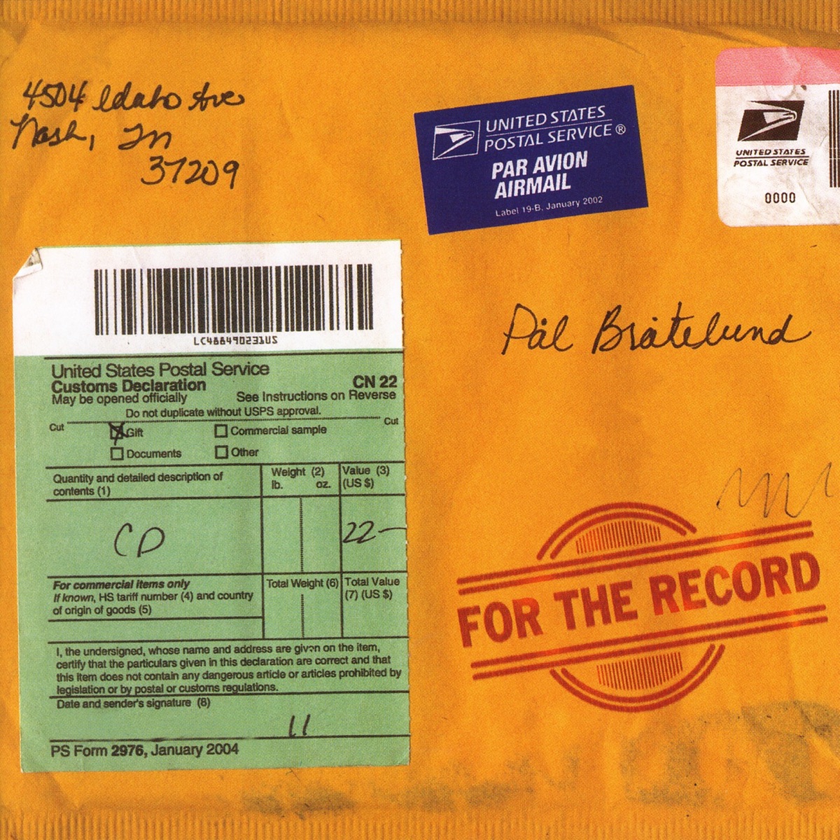 For the Record by Pål Bråtelund album cover