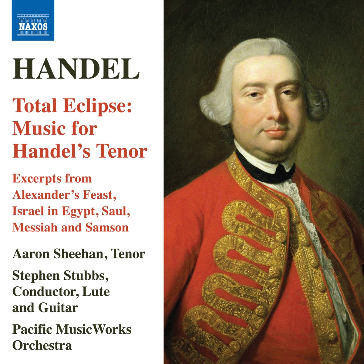 Total Eclipse: Music for Handel's Tenor by Aaron Sheehan, Pacific MusicWorks Orchestra & Stephen Stubbs album cover