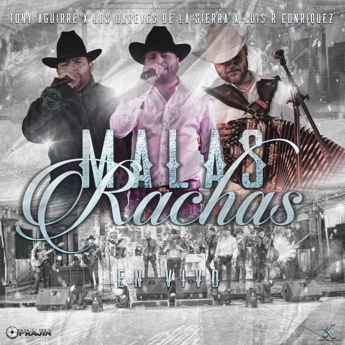 Malas Rachas (En Vivo) - Single by Tony Aguirre, Luis R Conriquez & Los Dareyes De La Sierra album cover