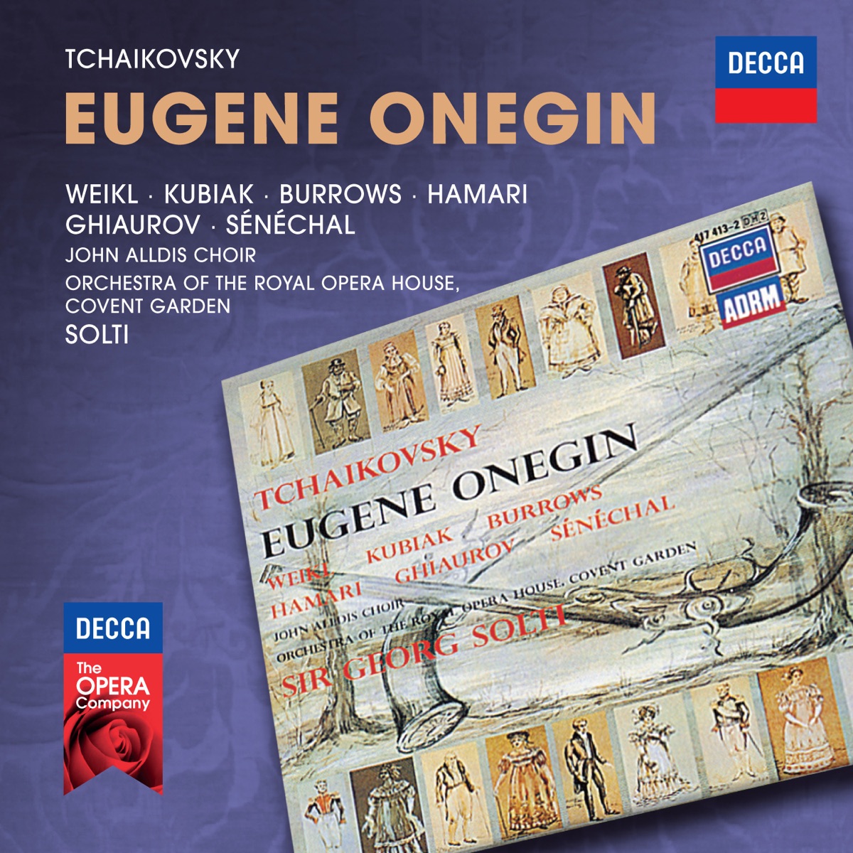 Tchaikovsky: Eugene Onegin by Bernd Weikl, Teresa Kubiak, Stuart Burrows, Julia Hamari, Nicolai Ghiaurov, Michel Sénéchal, John Alldis Choir, Orchestra of the Royal Opera House & Sir Georg Solti album cover