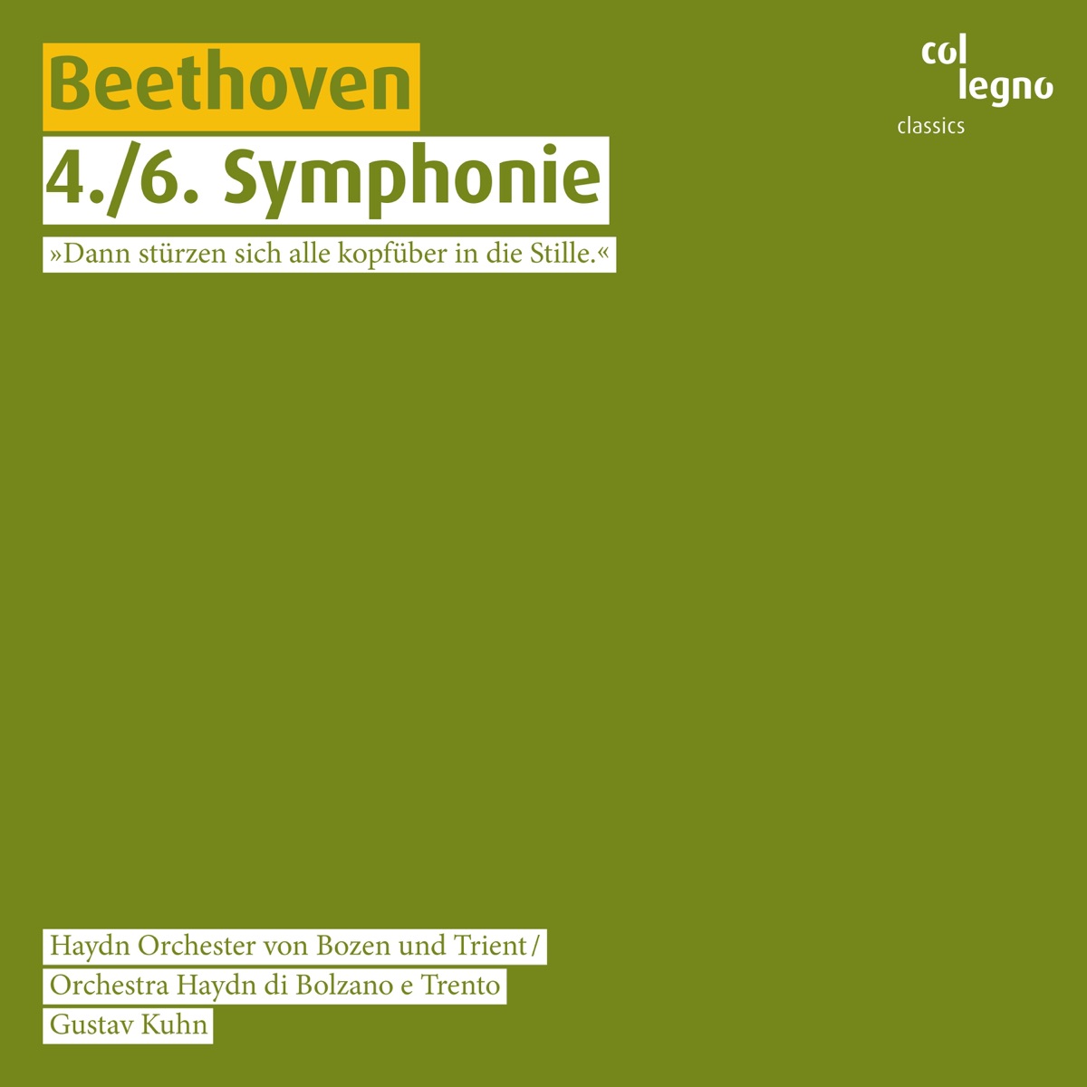 Beethoven: 4./6. Symphonie by Haydn Orchester von Bozen und Trient & Gustav Kuhn album cover