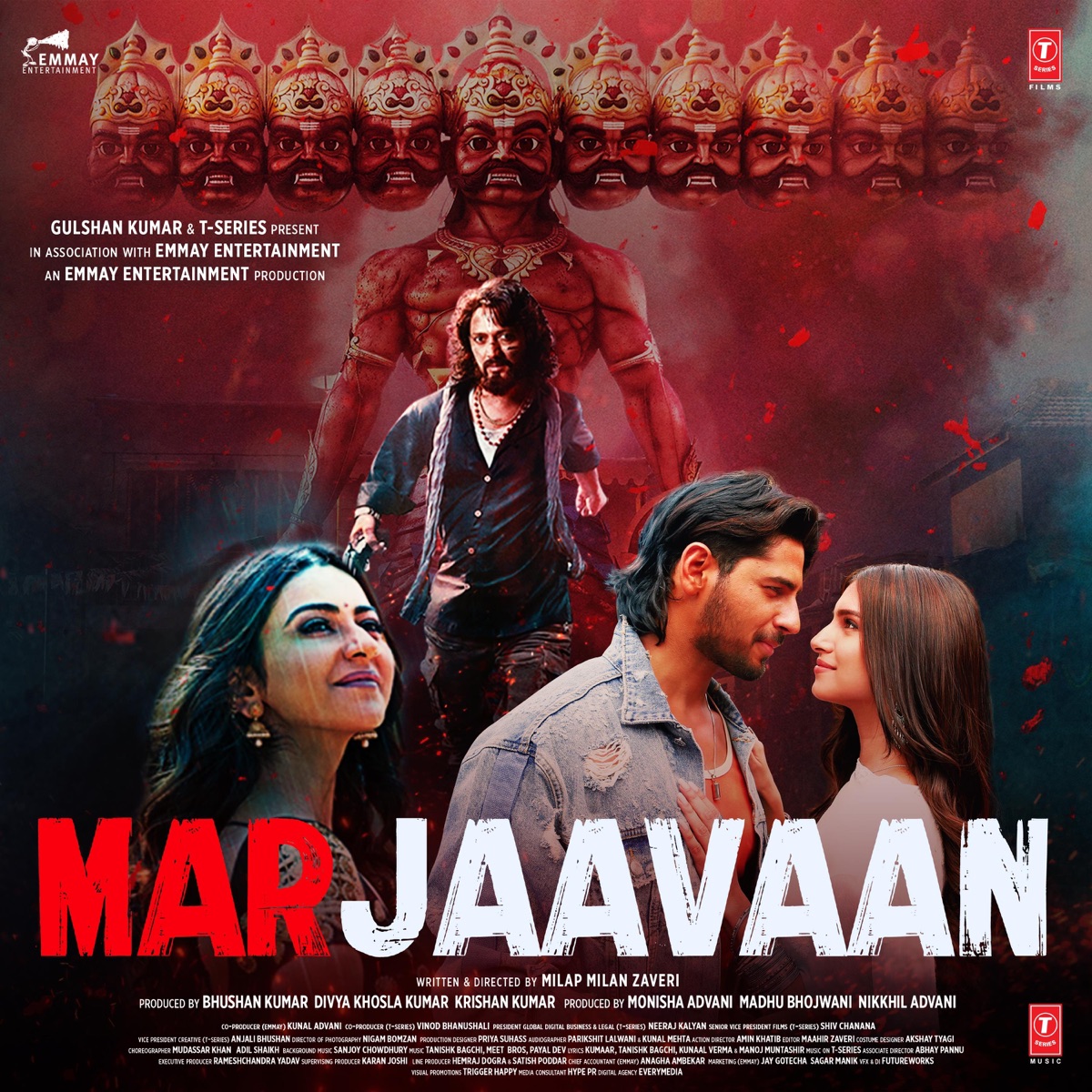 Marjaavaan (Original Motion Picture Soundtrack) by Payal Dev, Tanishk Bagchi, Kalyanji-Anandji, Laxmikant-Pyarelal, Meet Bros, Aditya Dev, Sanjay Chaudhary & Yo Yo Honey Singh album cover