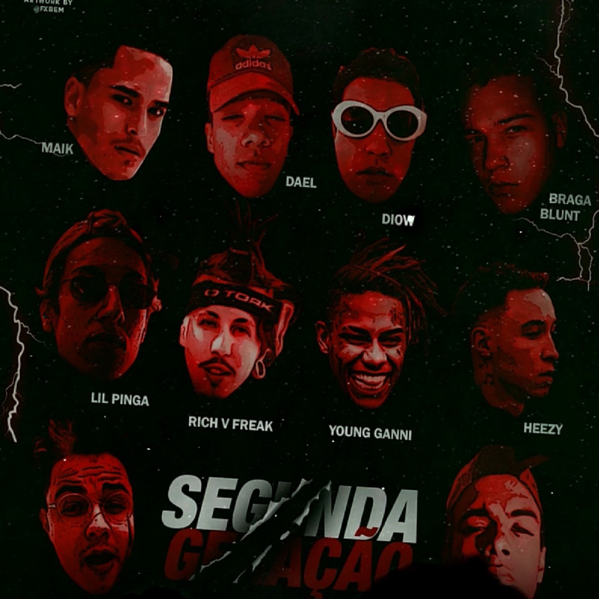 Segunda Geração - Single by MAIK sbkaos, Kiddy Dael, Rich V Freak, Carlos Heezy., Braga Blunt, Caio Suede & Lil Pinga album cover