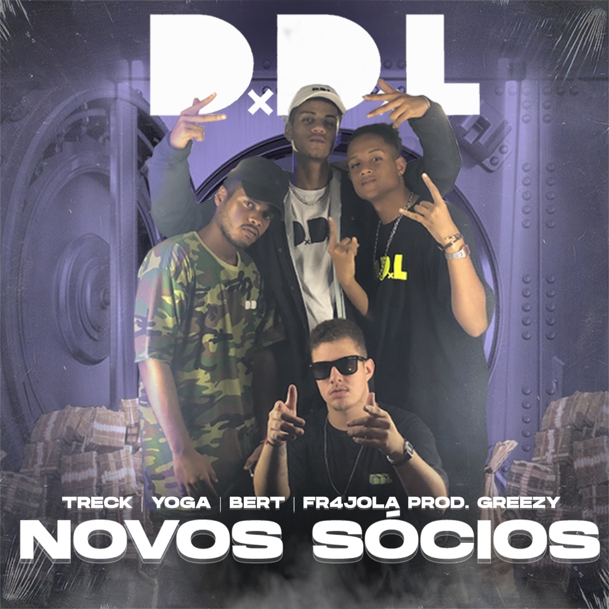 Novos Sócios (feat. T-reck, YOGA MC, @fr4jola, Bert & Greezy) - Single by DDL album cover