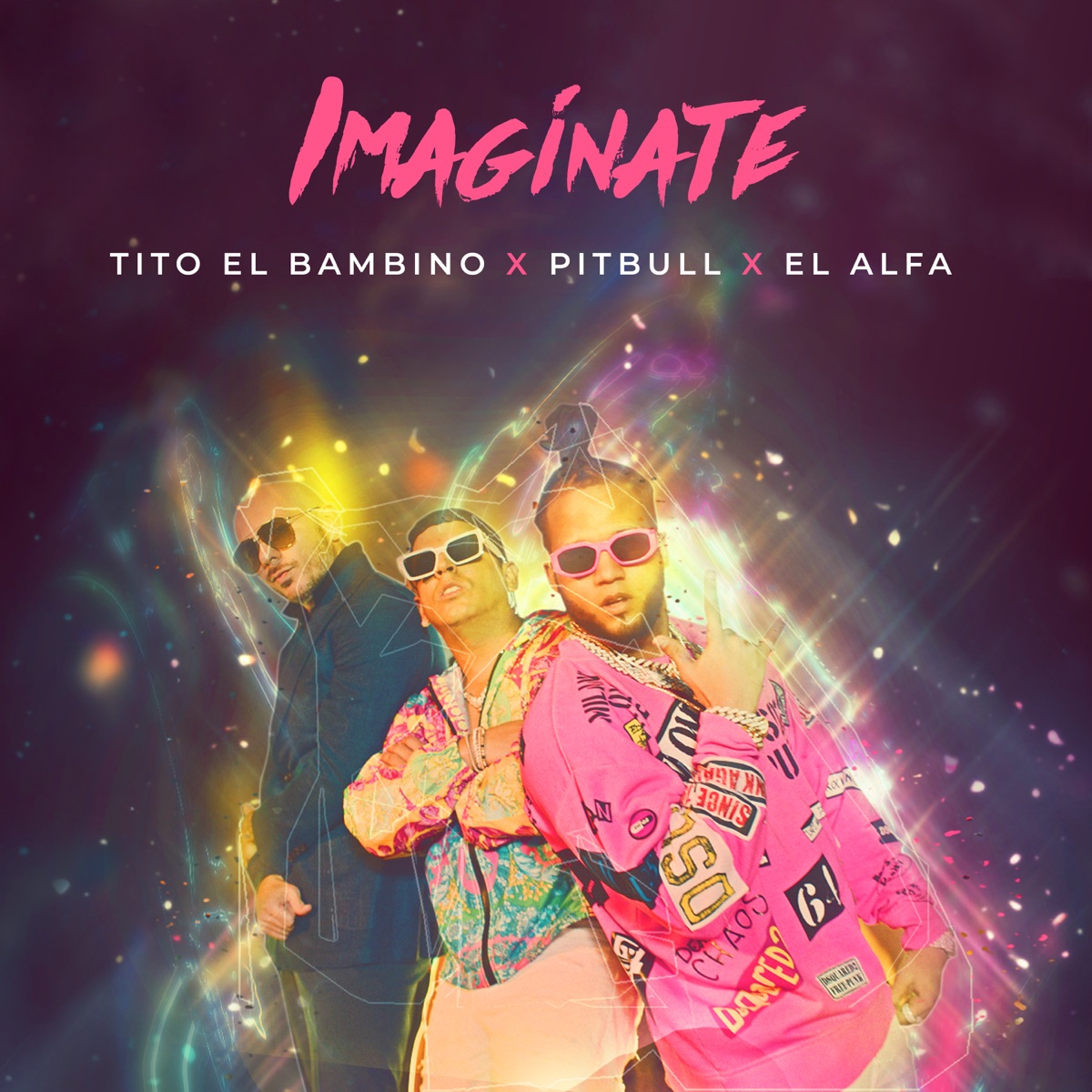 Imagínate - Single by Tito El Bambino, Pitbull & El Alfa album cover
