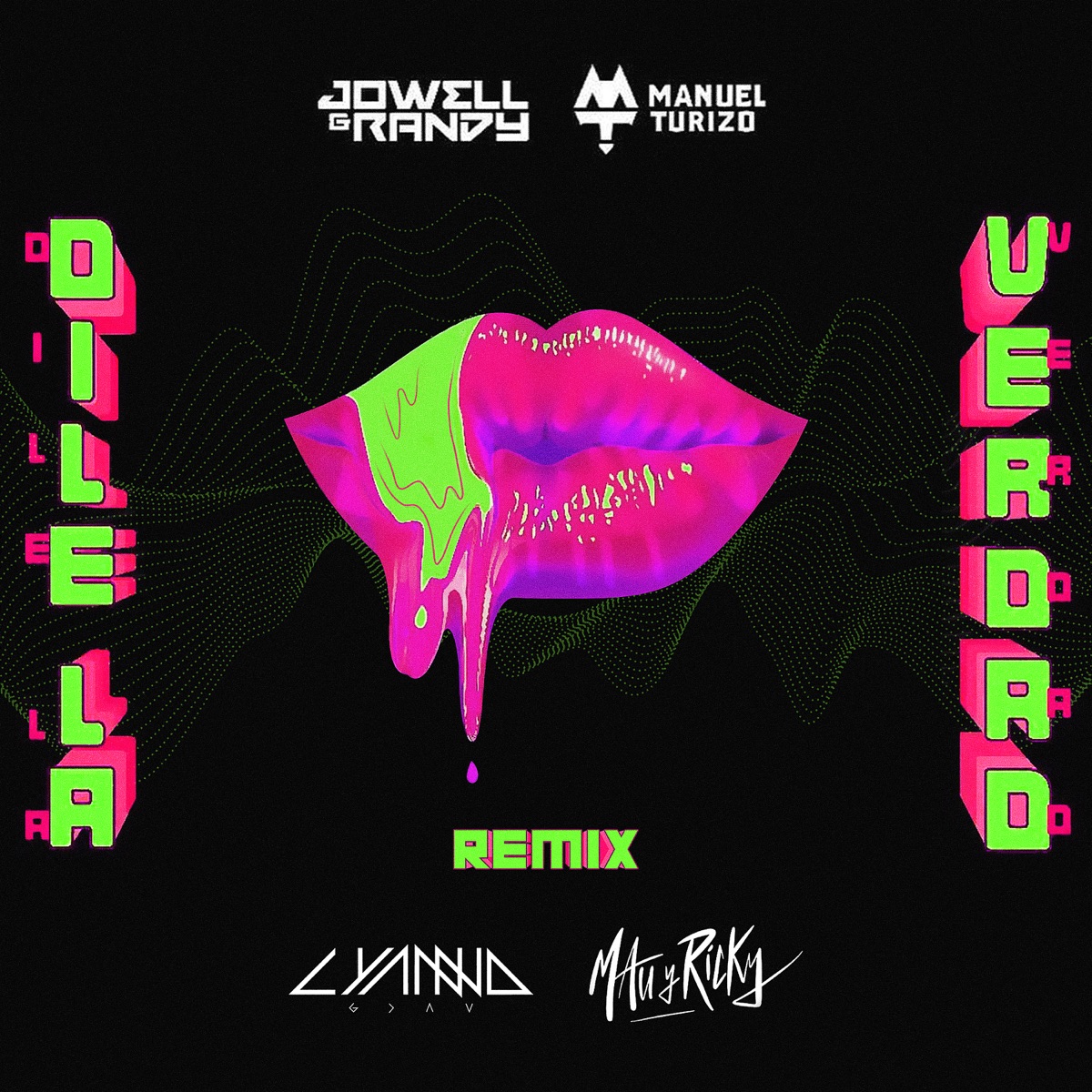 Dile la Verdad (Remix) [feat. Mau y Ricky] - Single by Jowell & Randy, Manuel Turizo & Lyanno album cover