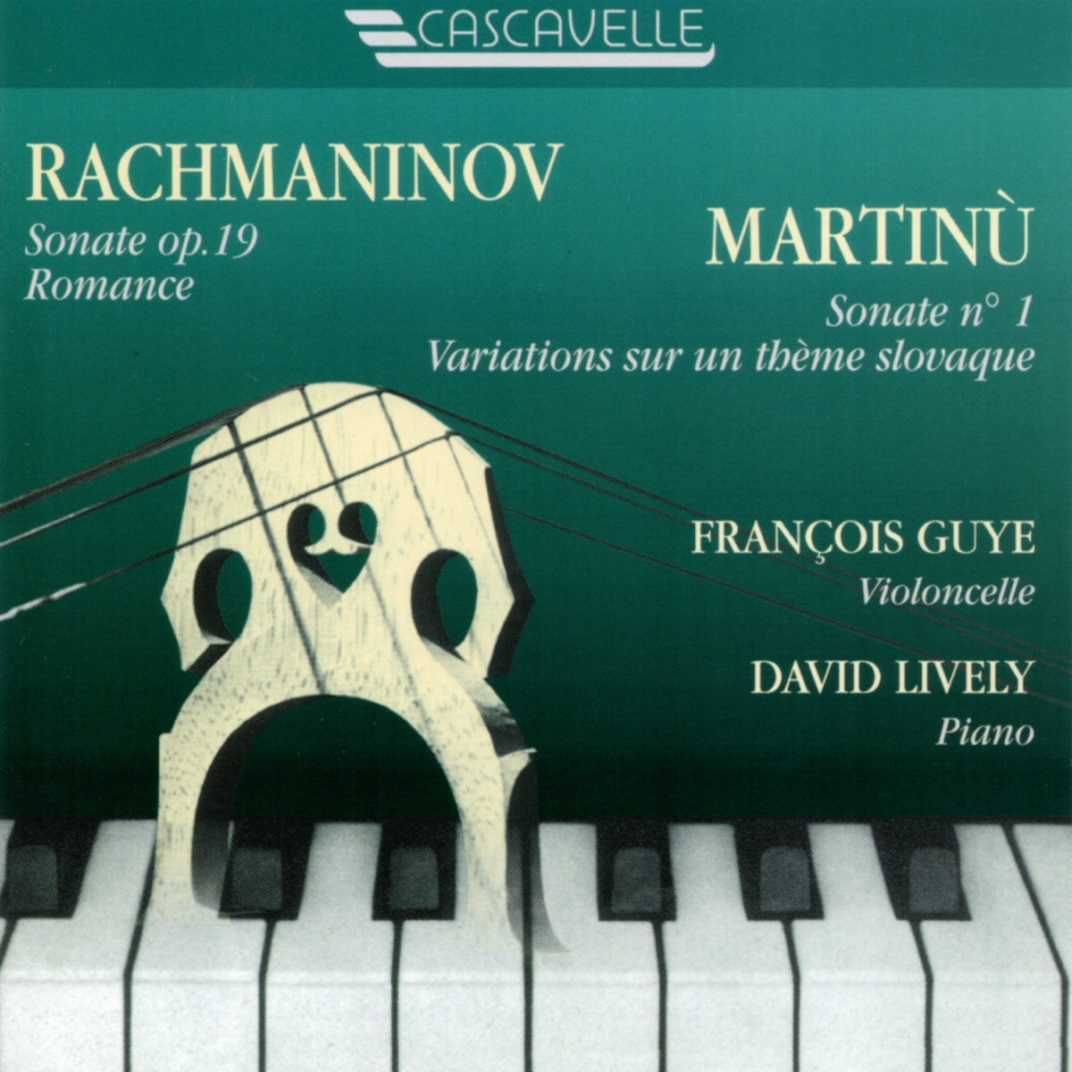 Rachmaninoff: Cello Sonata in G Minor, Op. 19 - Romance in F Minor,  Op. 10, No. 6 - Martinů: Variations on a Slovakian Theme, H. 378 - Cello Sonata No. 1, H. 277 by François Guye & David Lively album cover