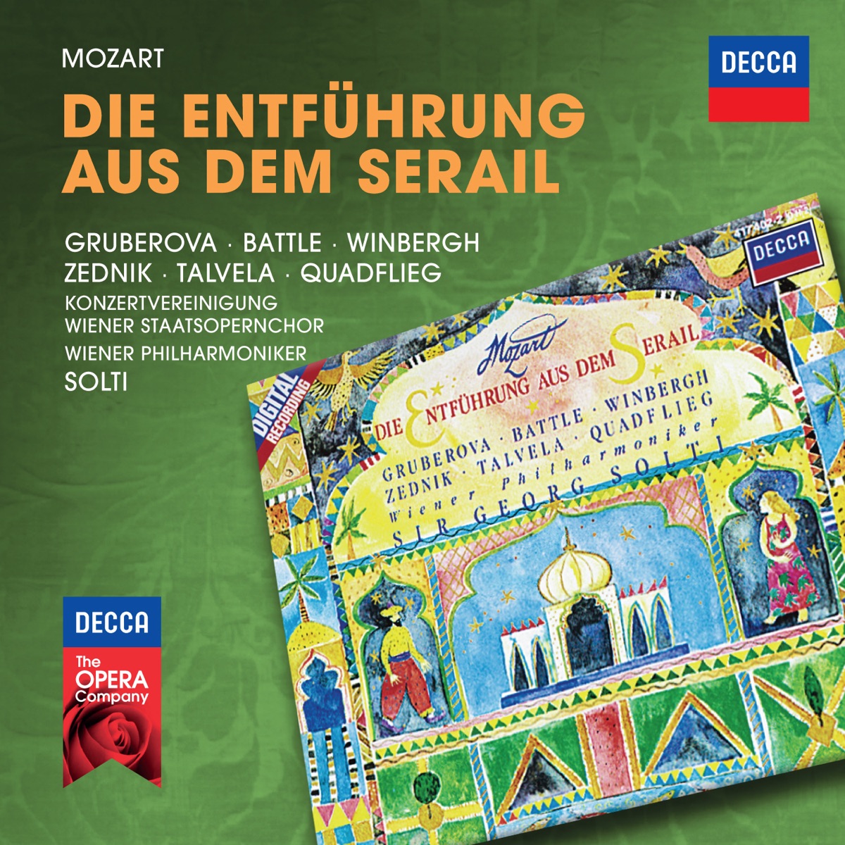 Mozart: Die Entführung aus dem Serail by Edita Gruberová, Kathleen Battle, Gösta Winbergh, Heinz Zednik, Martti Talvela, Will Quadflieg, Vienna Philharmonic & Sir Georg Solti album cover