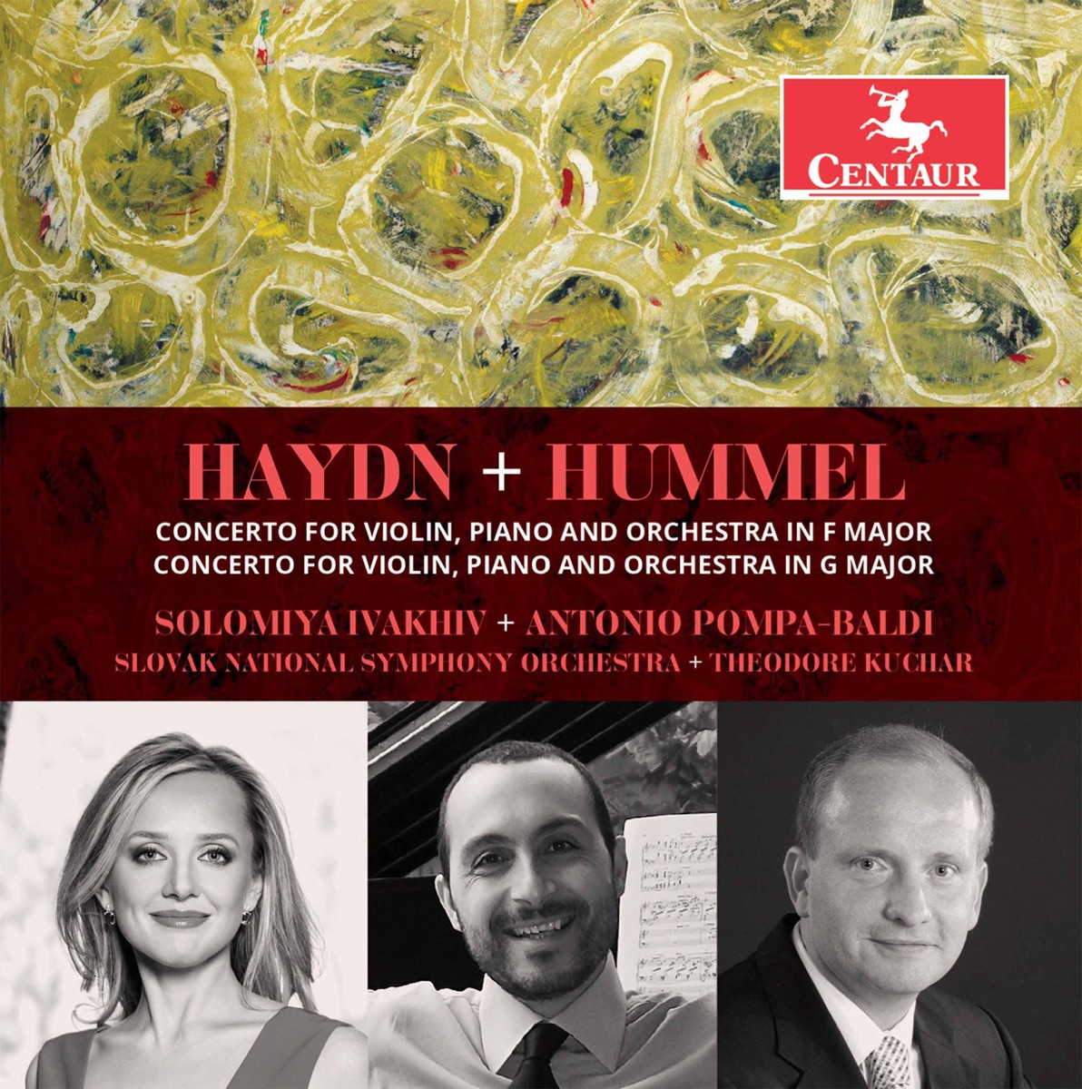 Haydn: Keyboard Concerto in F Major, Hob. XVIII:6 – Hummel: Concerto for Violin & Piano, Op. 17 by Antonio Pompa-Baldi, Solomiya Ivakhiv, Slovak National Symphony Orchestra & Theodore Kuchar album cover