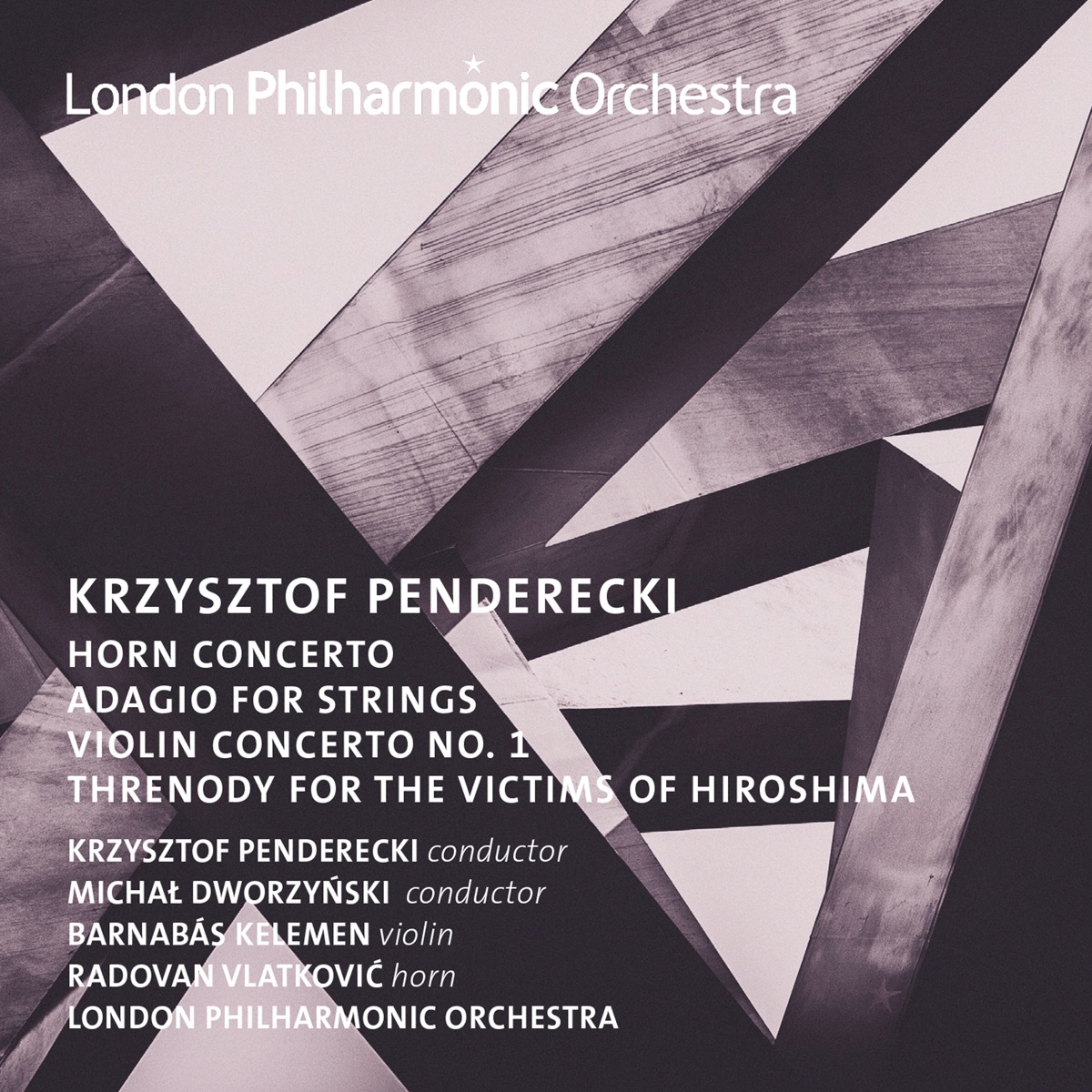 Penderecki: Horn and Violin Concertos by Krzysztof Penderecki, London Philharmonic Orchestra, Radovan Vlatković, Barnabás Kelemen & Michał Dworzyński album cover