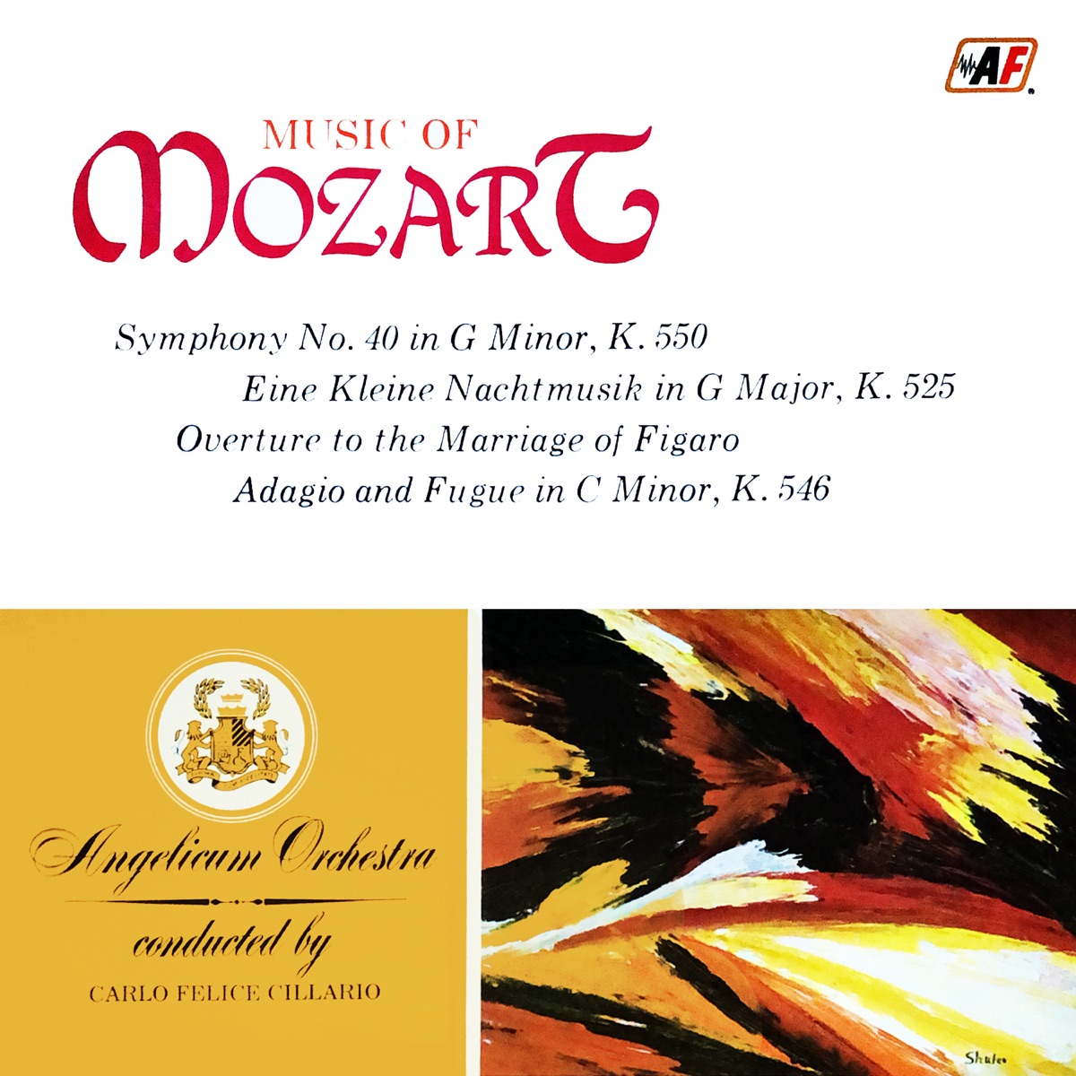 Music Of Mozart by Angelicum Orchestra & Carlo Felice Cillario album cover