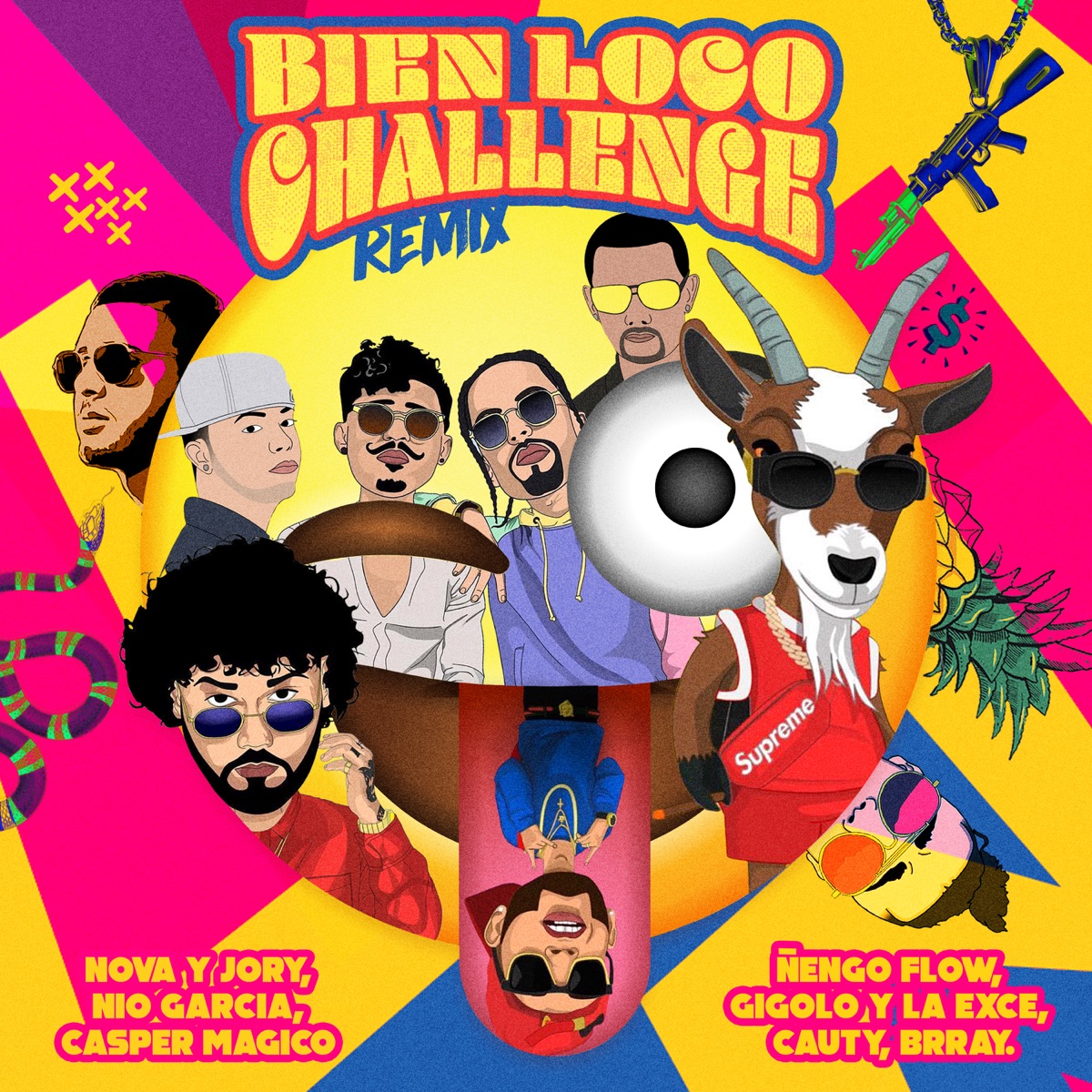 Bien Loco Challenge (Remix) [feat. Nio Garcia, Gigolo Y La Exce, Cauty, Casper Magico & Onyx Toca El Piano] - Single by Nova y Jory, Ñengo Flow & Brray album cover