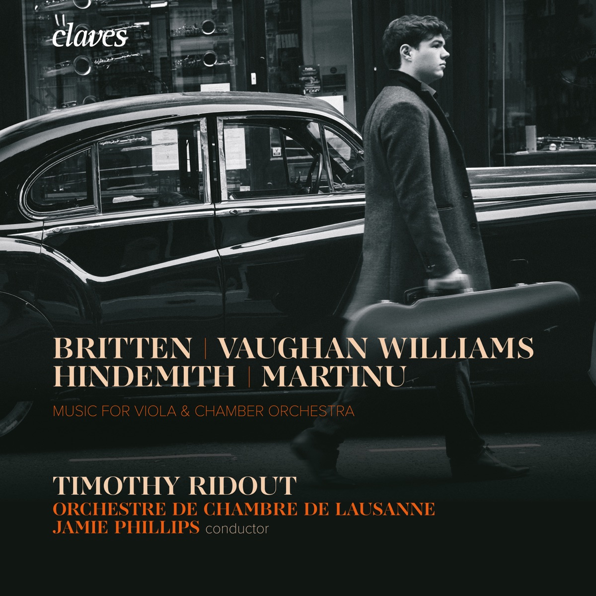 Music for Viola & Chamber Orchestra: Vaughan Williams, Martinů, Hindemith & Britten by Timothy Ridout, Orchestre de Chambre de Lausanne & Jamie Phillips album cover