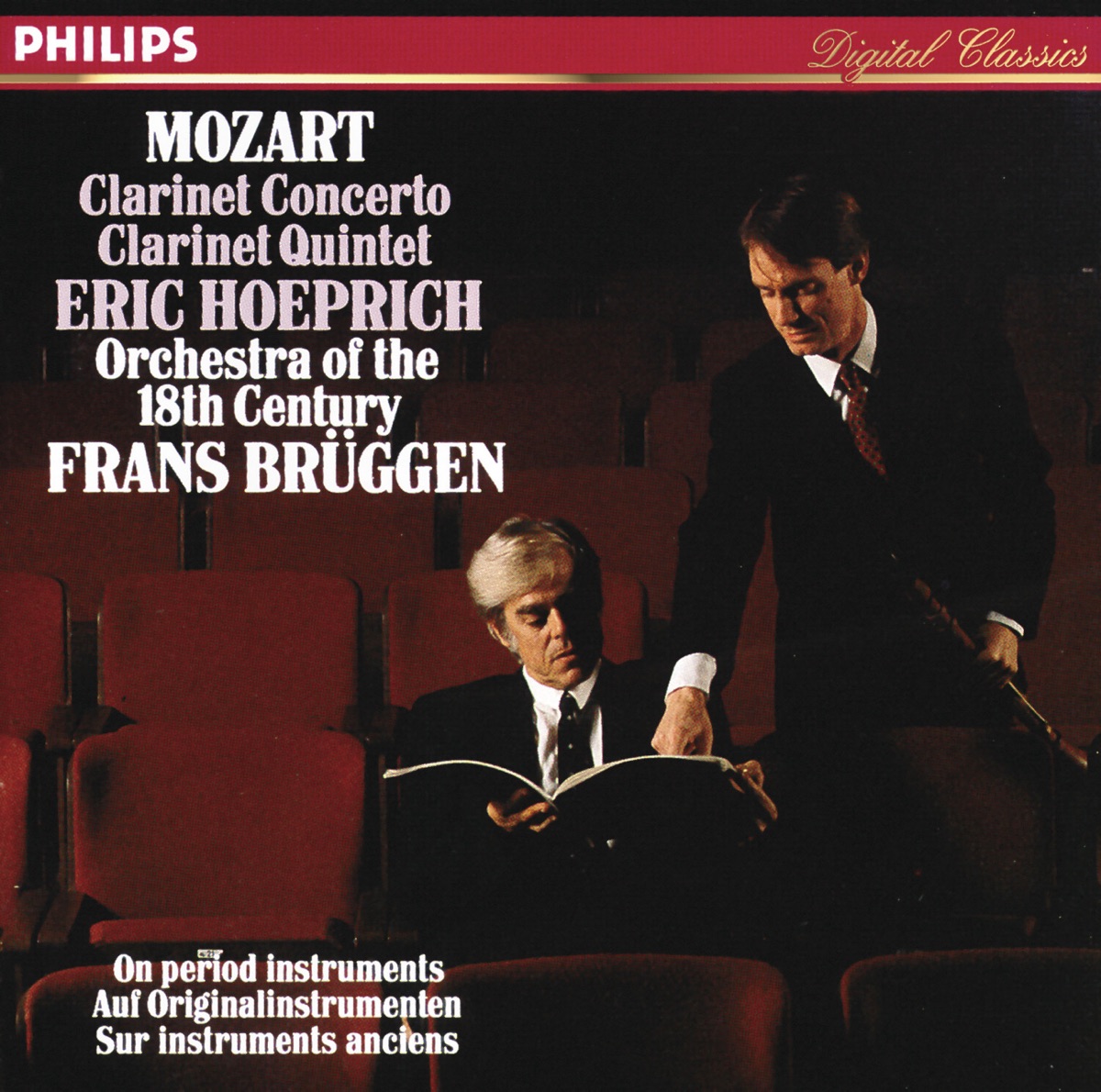 Mozart: Clarinet Concerto & Clarinet Quintet (Auf Originalinstrumenten) by Eric Hoeprich, Frans Brüggen & Orchestra of the 18th Century album cover