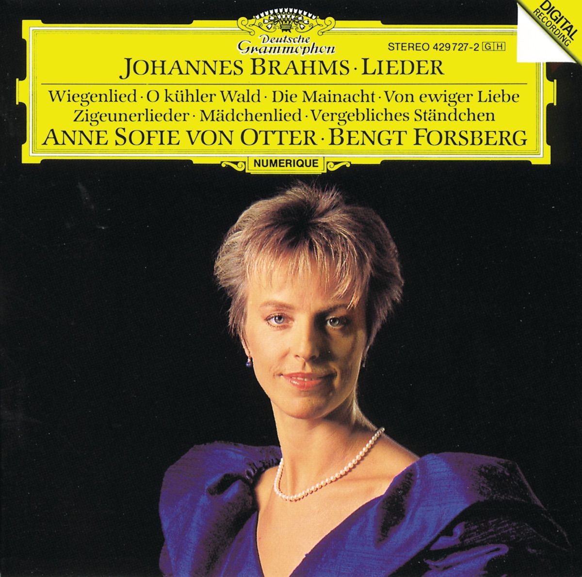 Brahms: Lieder by Anne Sofie von Otter, Bengt Forsberg & Nils-Erik Sparf album cover