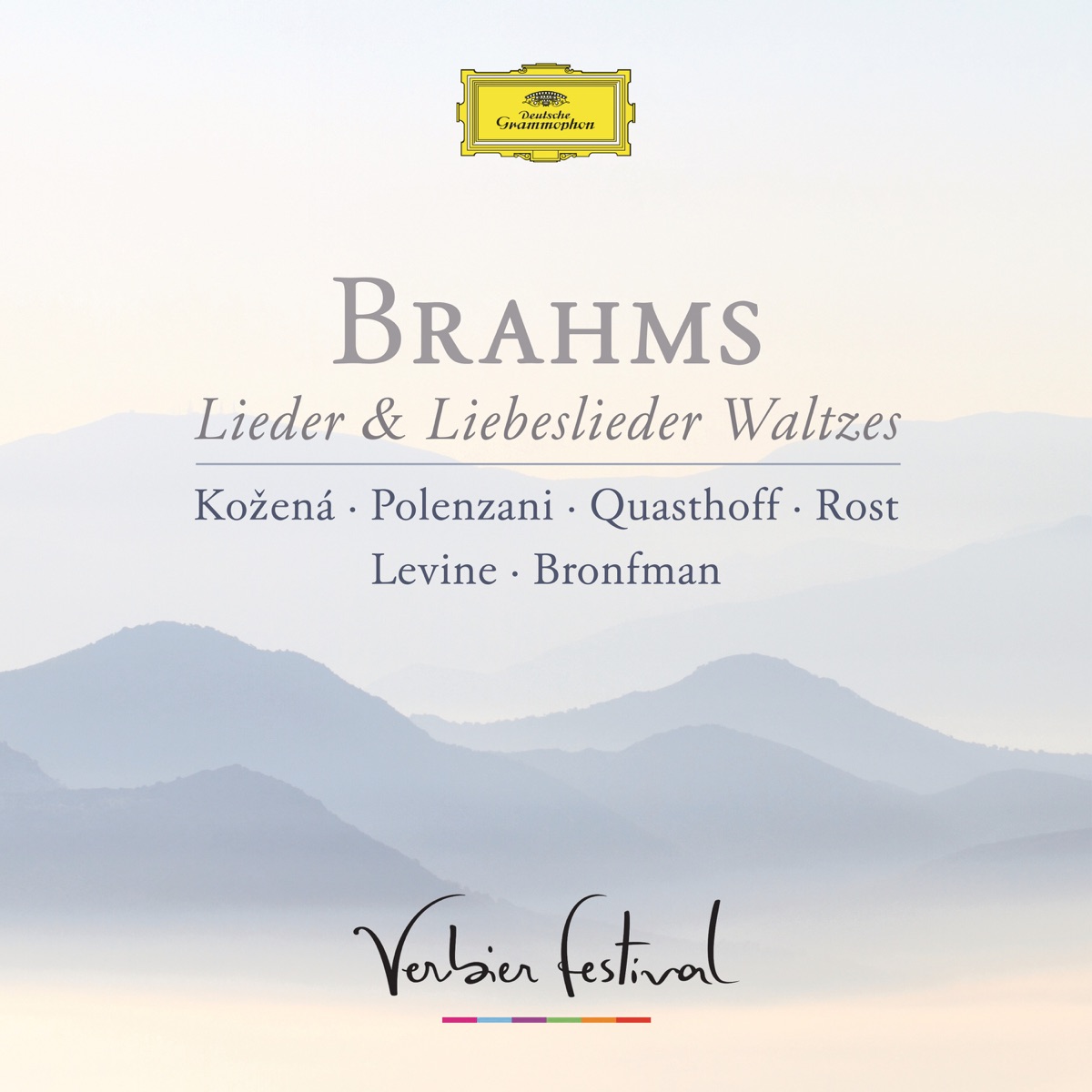 Brahms: Lieder & Liebeslieder Waltzes (Live) by Magdalena Kožená, Andrea Rost, Matthew Polenzani, Thomas Quasthoff, James Levine & Yefim Bronfman album cover