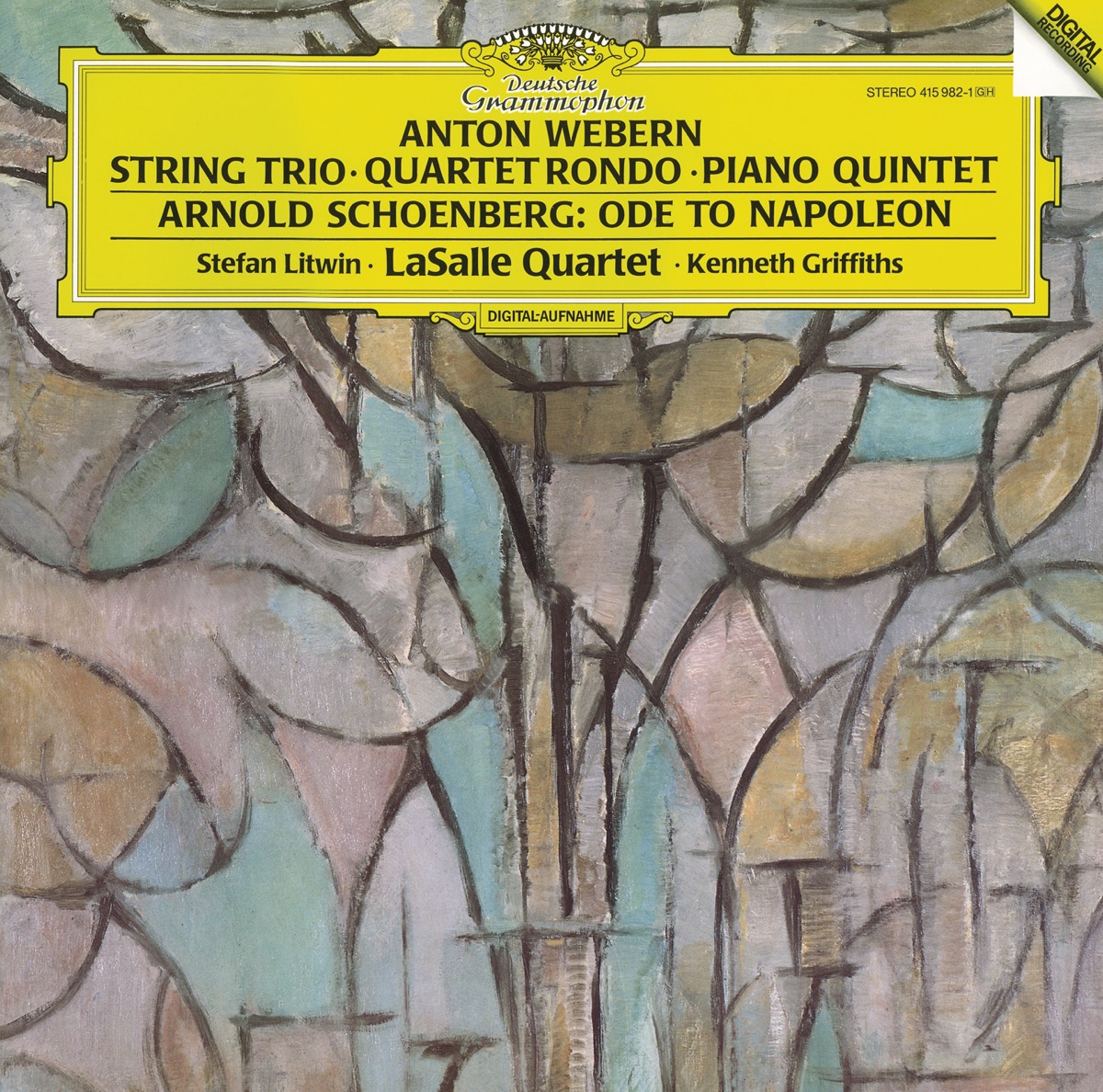Schoenberg: Ode to Napoleon - Webern: String Trio by Stefan Litwin, LaSalle Quartet & Kenneth Griffiths album cover
