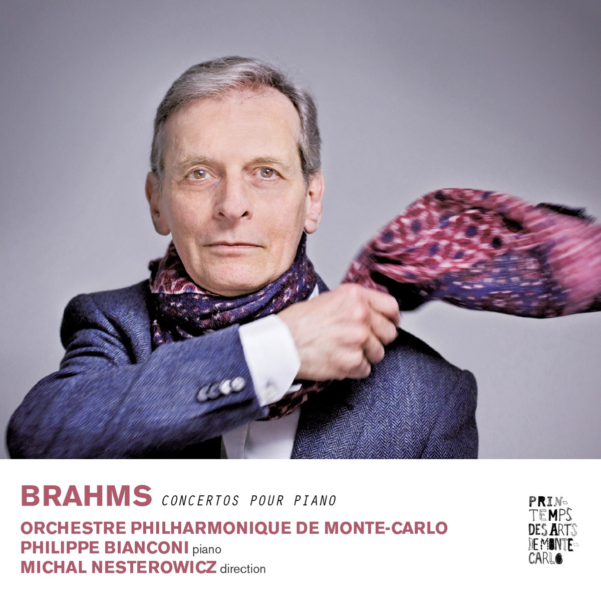 Brahms - Concertos pour piano by Orchestre Philharmonique De Monte-Carlo, michal nesterowicz & Philippe Bianconi album cover
