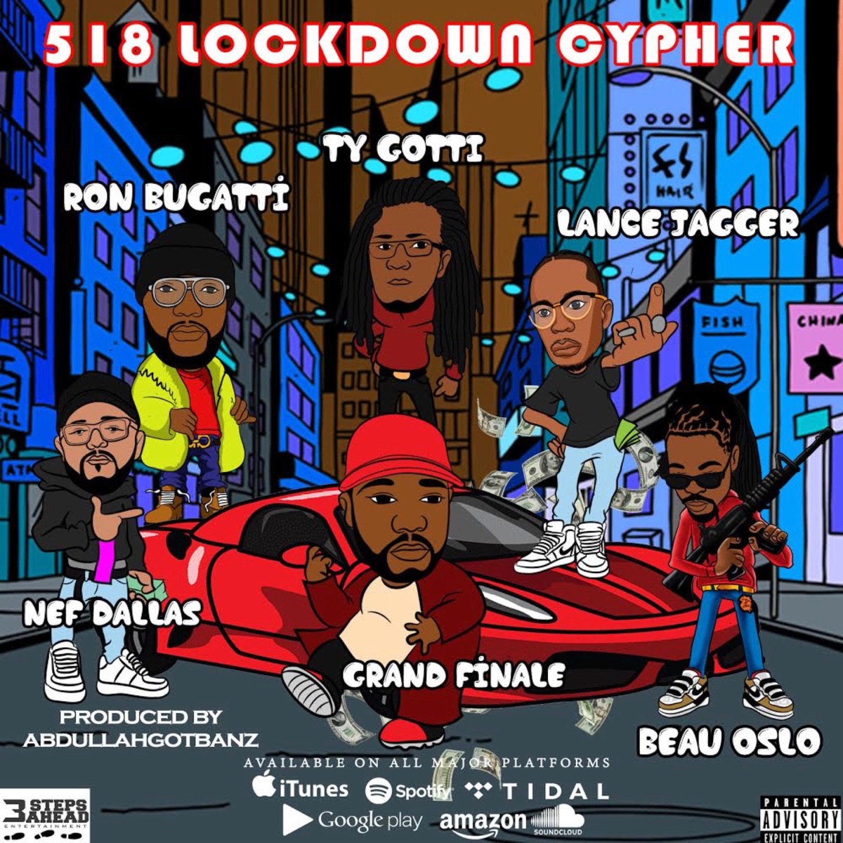 518 lock down cypher (feat. Nef Dallas, Ron Bugatti, Grand Fanale, Ty Gotti & Beau Oslo) - Single by Lance Jagger album cover