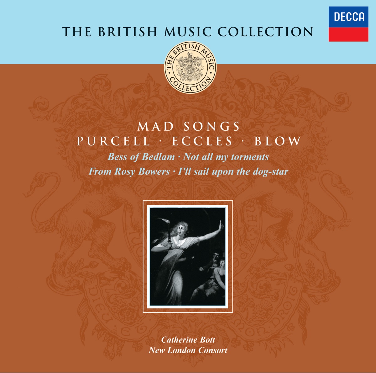 Purcell, Eccles, Blow: Mad Songs by Catherine Bott, David Roblou, Tom Finucane, Mark Levy, Paula Chateauneuf & Anthony Pleeth album cover