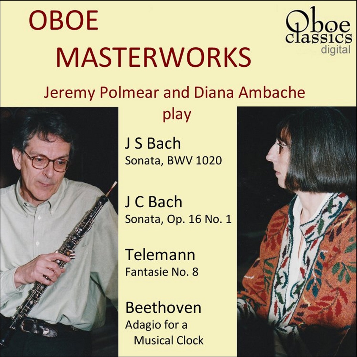 Oboe Masterworks by Jeremy Polmear & Diana Ambache album cover
