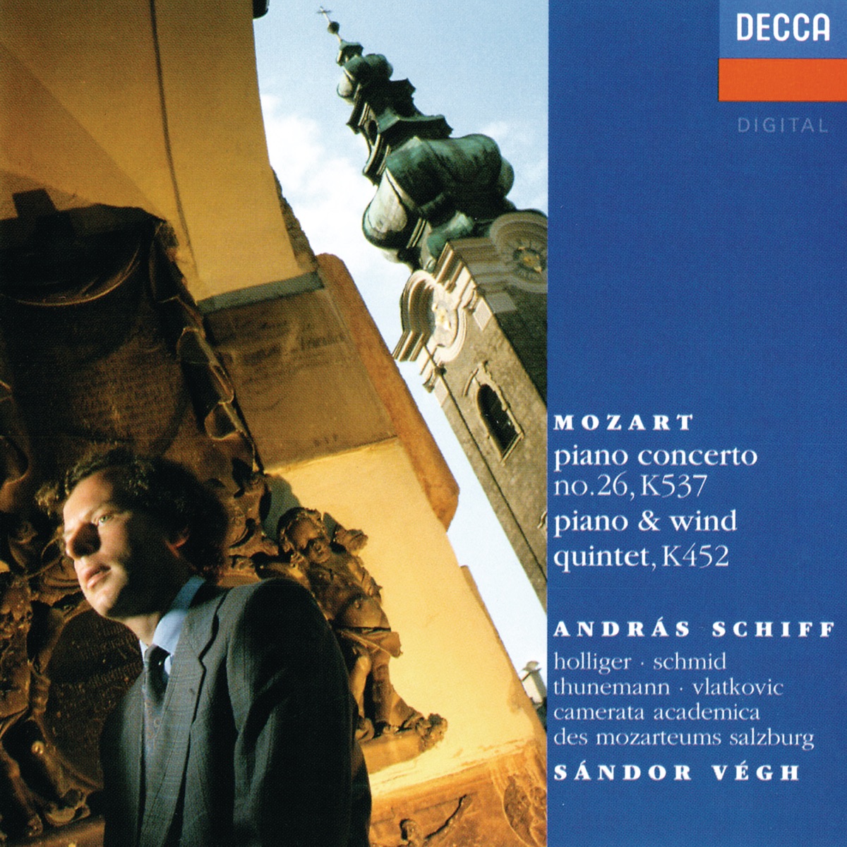 Mozart: Piano Concerto No. 26 "Coronation" - Piano and Wind Quintet by András Schiff, Camerata Academica Salzburg & Sándor Végh album cover