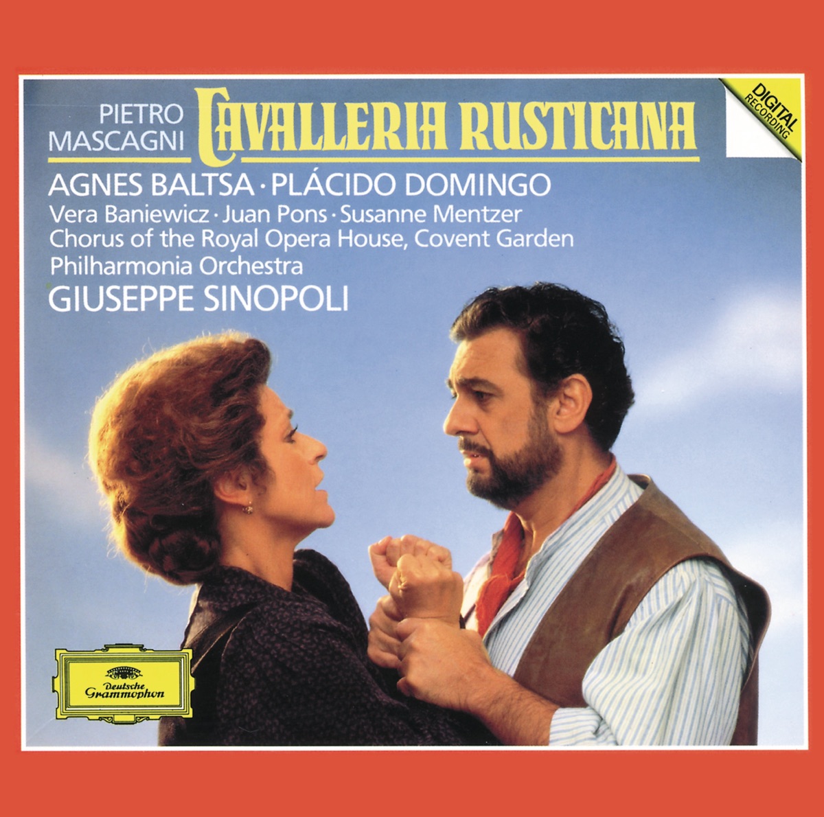 Mascagni: Cavalleria Rusticana by Agnes Baltsa, Philharmonia Orchestra, Chorus of the Royal Opera House, Covent Garden, Giuseppe Sinopoli, Juan Pons & Plácido Domingo album cover