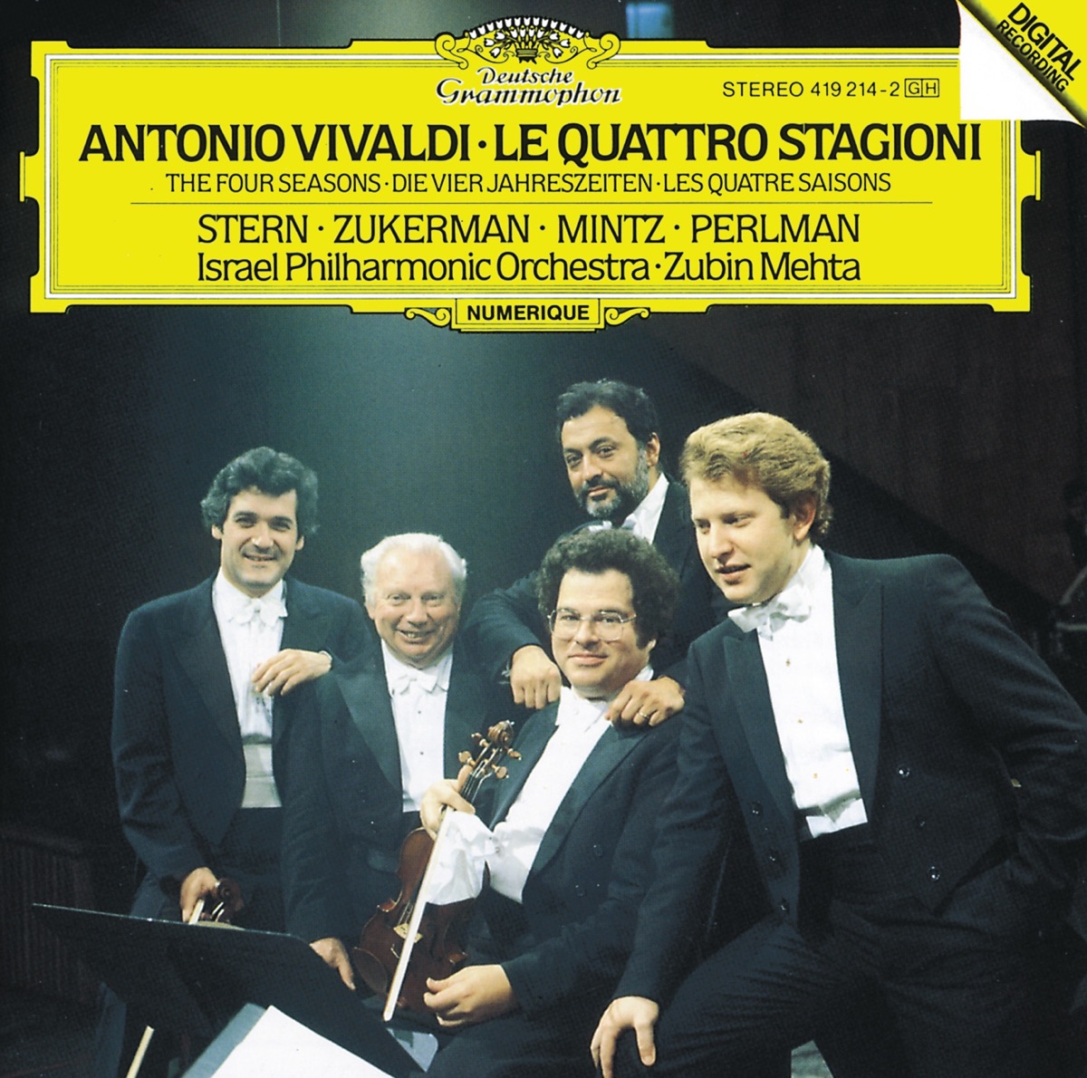 Vivaldi: Le Quattro Stagioni (The Four Seasons) by Isaac Stern, Pinchas Zukerman, Israel Philharmonic Orchestra, Itzhak Perlman, Shlomo Mintz & Zubin Mehta album cover