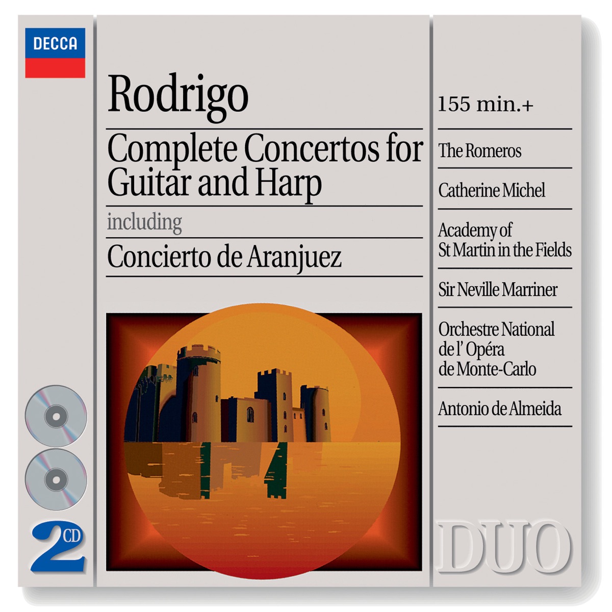 Rodrigo: Complete Concertos for Guitar & Harp by Academy of St Martin in the Fields, The Romeros, Antonio de Almeida, Orchestre national de l'Opéra de Monte-Carlo & Sir Neville Marriner album cover