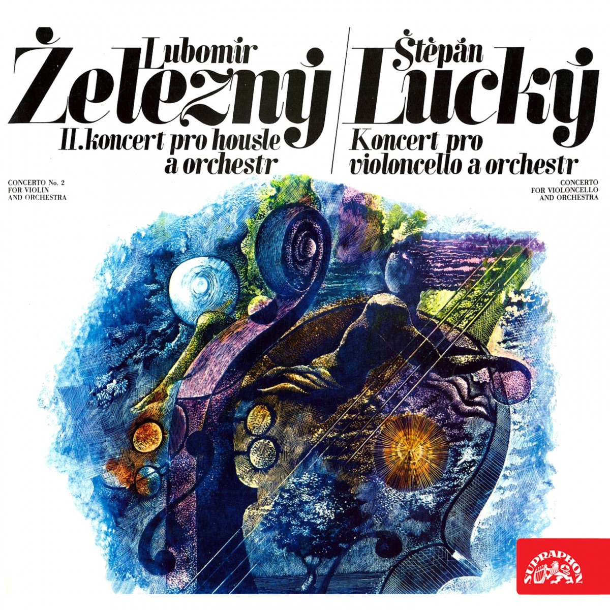 Lubomír Železný Violin Concerto, Štěpán Lucký Cello Concerto by Petr Messiereur, Sasa Vectomov, Miloš Konvalinka & Czech Radio Symphony Orchestra album cover