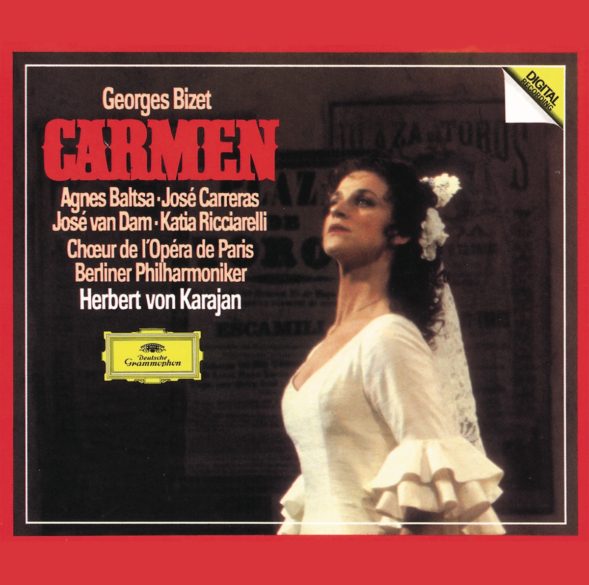 Bizet: Carmen by Agnes Baltsa, Berlin Philharmonic, José Carreras, Herbert von Karajan, José Van Dam & Katia Ricciarelli album cover
