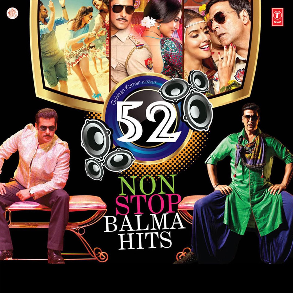 52 Non Stop Balma Hits by Nakash Aziz, Abhishek Bachchan, Aditi Singh Sharma, Ajay Devgan, Alamgir Khan, Altamash Faridi, Aaman Trikha, Amitabh Bachchan, Amitabh Bhattacharya, Anweshaa, Barbie Amod, Benny Dayal, Bhavya Pandit, Chintamani Sohoni, Daler Mehndi, Hamsika Iyer, Amit Das & Arya Acharya album cover