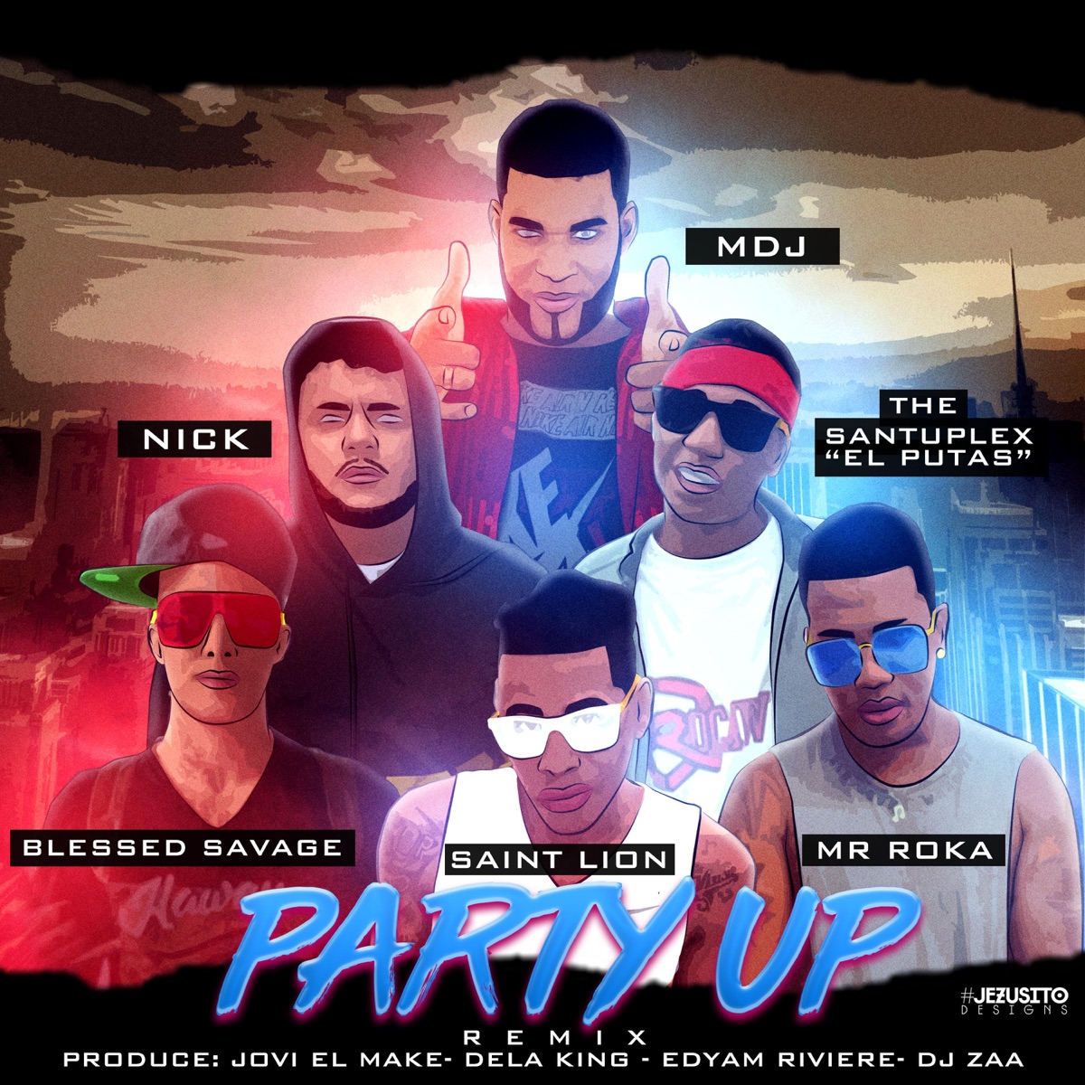 Party Up (feat. Nick, MDJ, Mr Roka, & the Santuplex) [Remix] - Single by Blessed Savage album cover