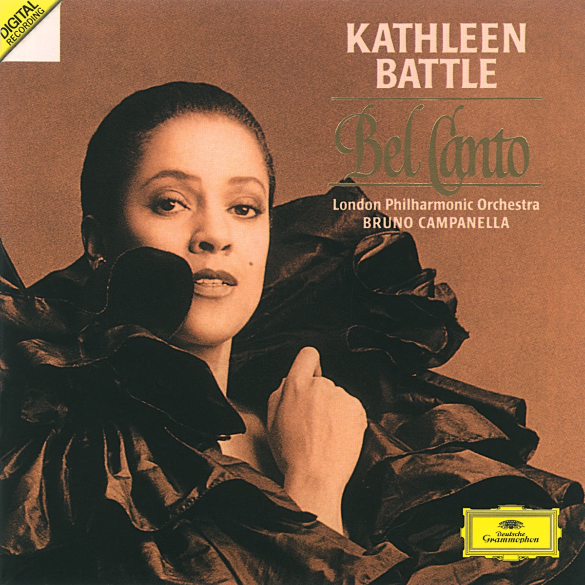 Bel canto: Kathleen Battle Sings Italian Opera Arias by Kathleen Battle, Randi Stene, Richard Croft, Mark S. Doss, Ambrosian Opera Chorus, London Philharmonic Orchestra, Bruno Campanella, John McCarthy & John Constable album cover
