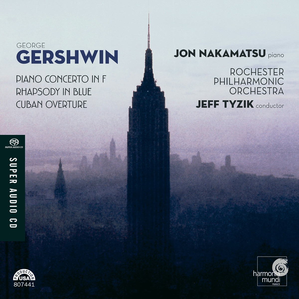 Gershwin: Piano Concerto in F, Rhapsody in Blue, Cuban Overture by Jon Nakamatsu, Rochester Philharmonic Orchestra & Jeff Tyzik album cover