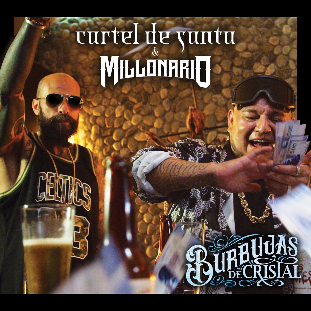 Burbujas de Cristal - Single by Cartel de Santa & Millonario album cover