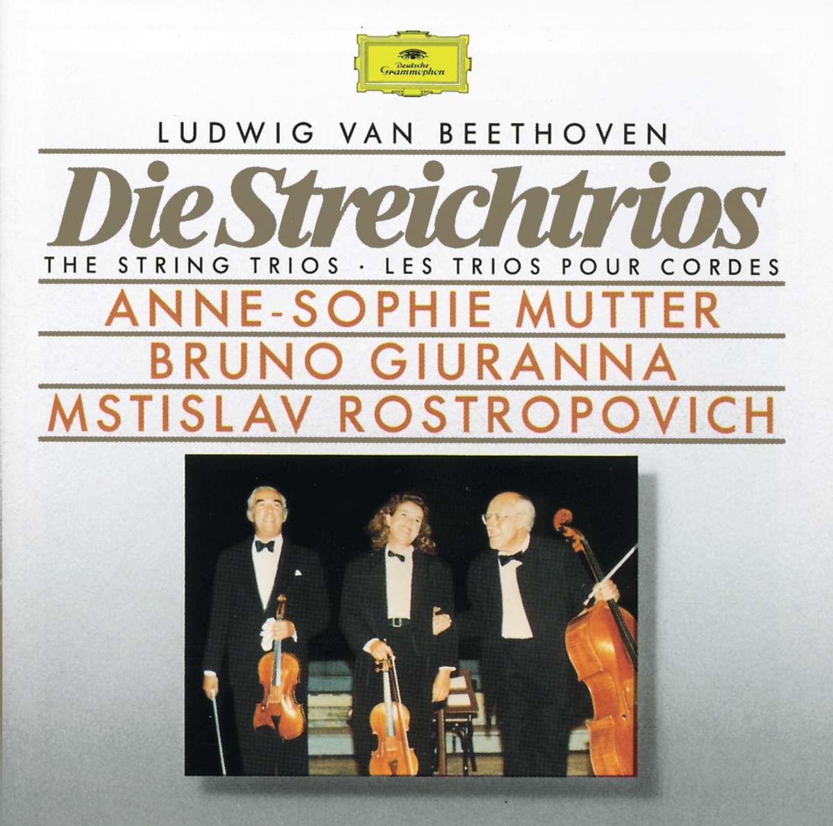 Beethoven: The String Trios by Anne-Sophie Mutter, Bruno Giuranna & Mstislav Rostropovich album cover
