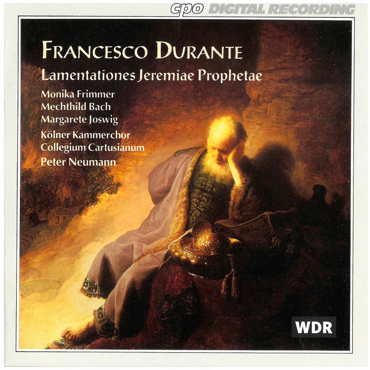 Durante: De lamentatione Jeremiæ prophetæ by Collegium Cartusianum, Peter Neumann, Monika Frimmer, Mechthild Bach, Margarete Joswig, Stefan Vinke & Bernhard Husgen album cover