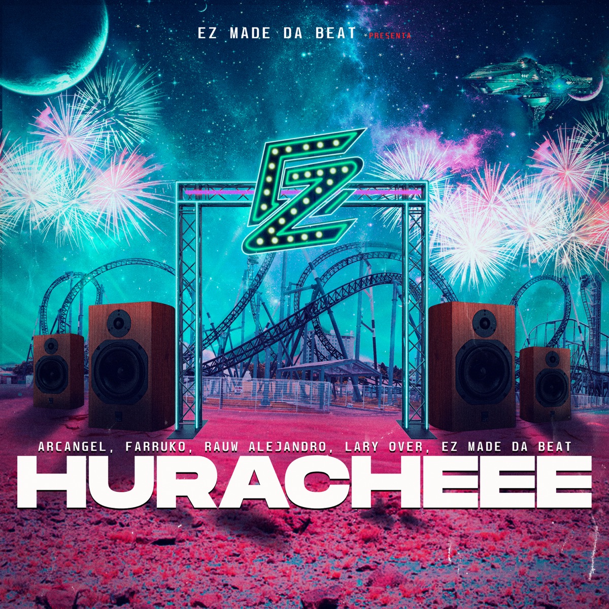 Huracheee (feat. Lary Over & Rauw Alejandro) - Single by Farruko, Arcángel & Ez El Ezeta album cover