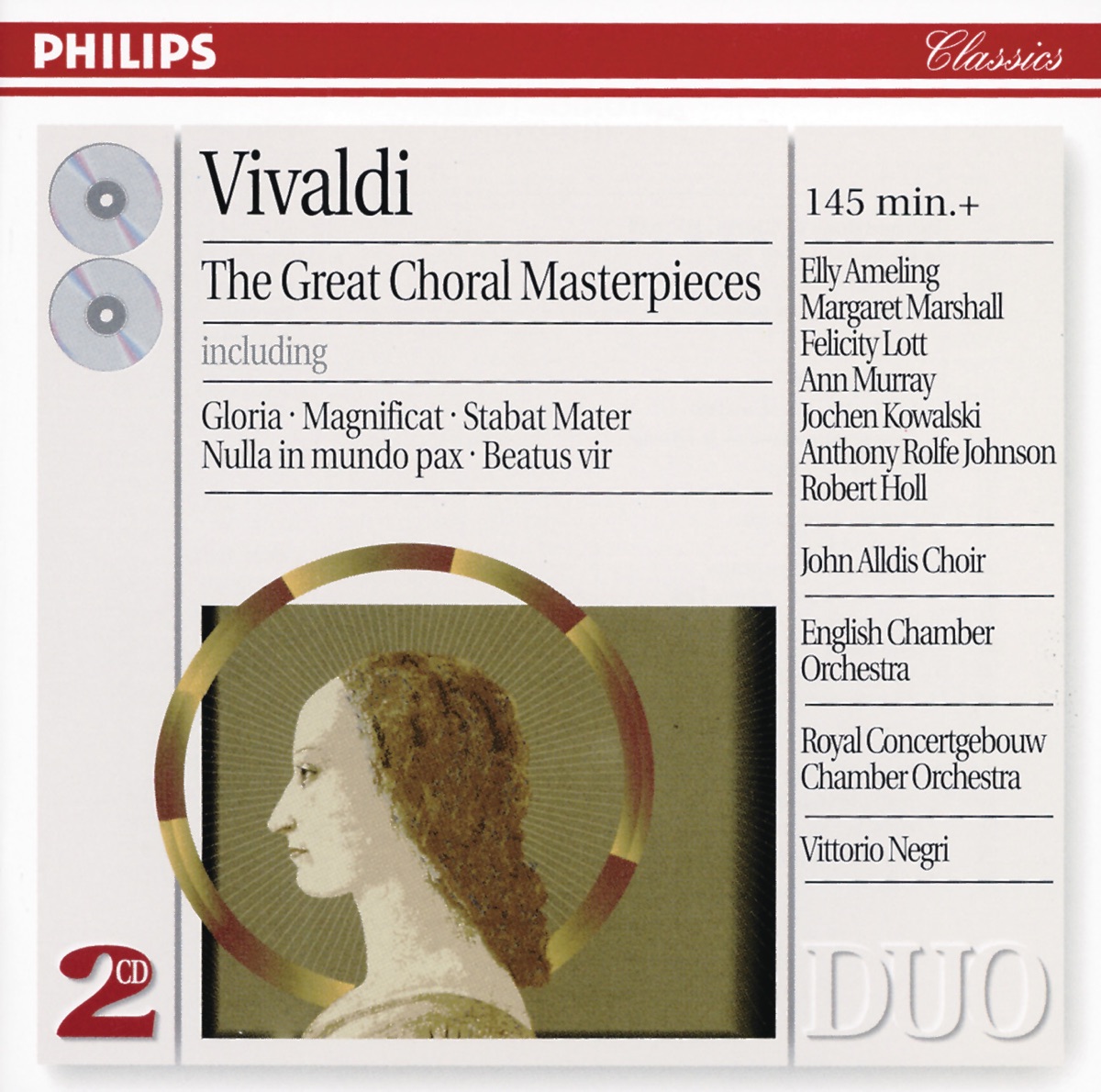 Vivaldi: The Great Choral Masterpieces by Elly Ameling, English Chamber Orchestra, John Alldis Choir & Margaret Marshall album cover