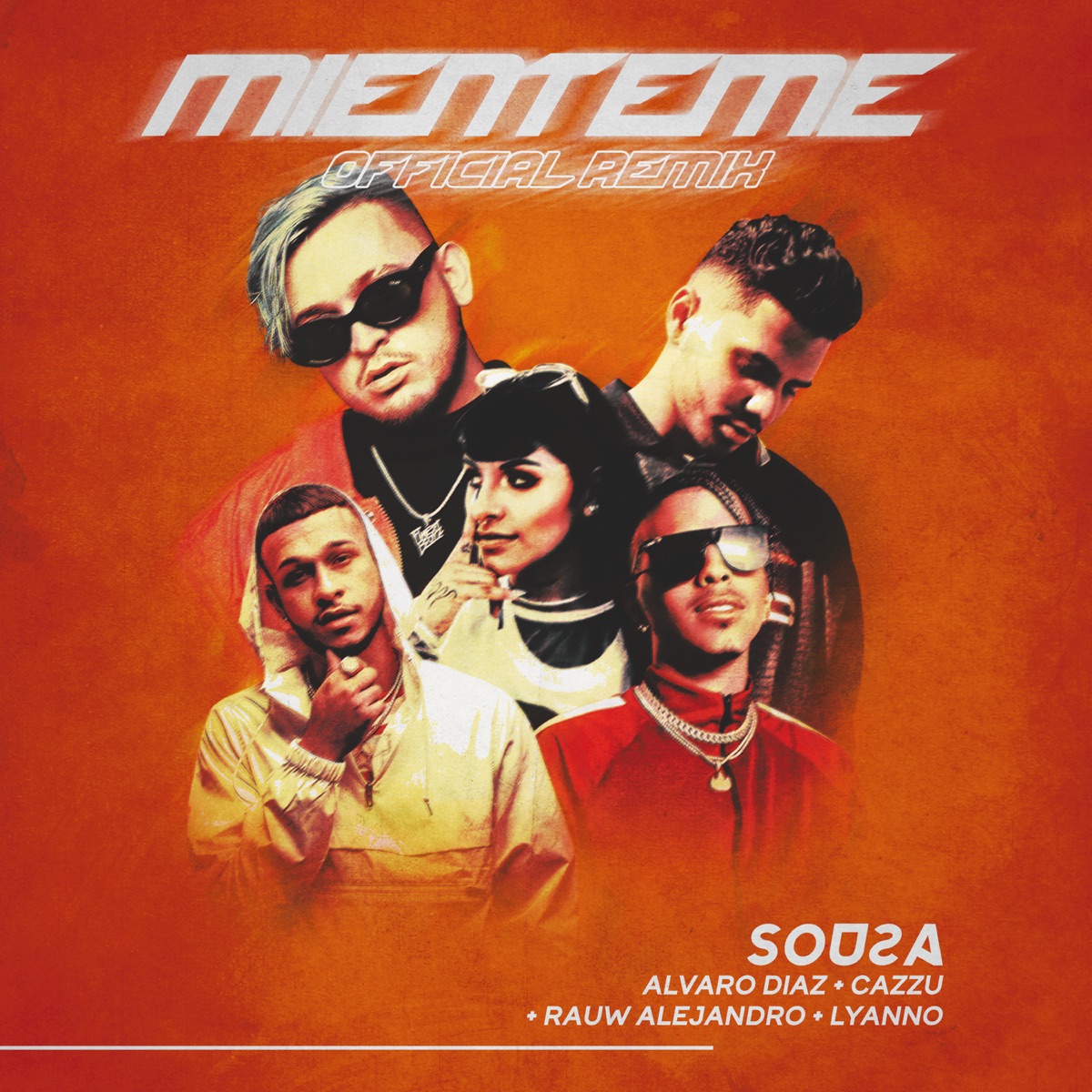 Miénteme (Remix) - Single by Papi Sousa, Cazzu, Rauw Alejandro, Lyanno & Álvaro Díaz album cover